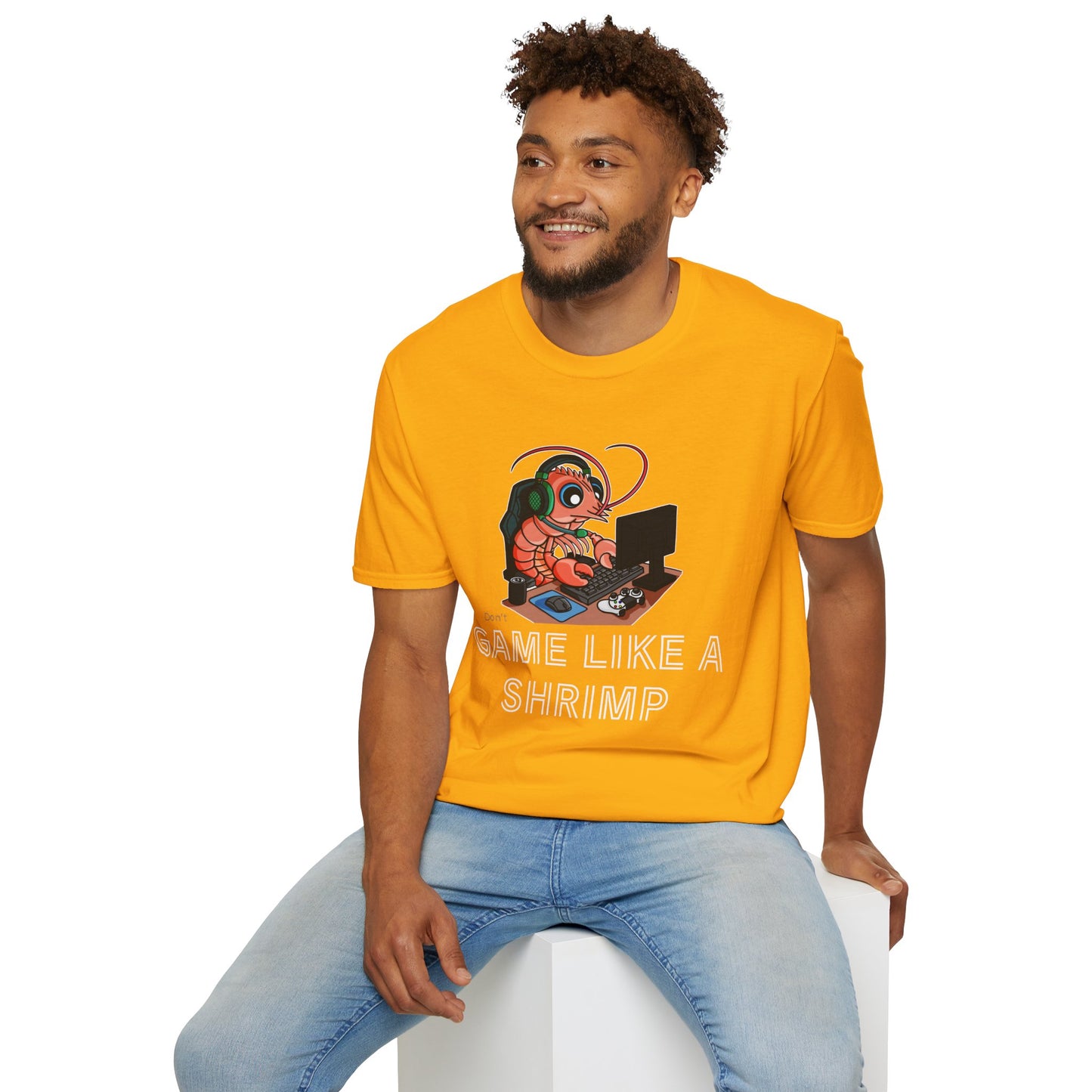 Straighten Up | Gamer Shrimp | Unisex Softstyle T-Shirt