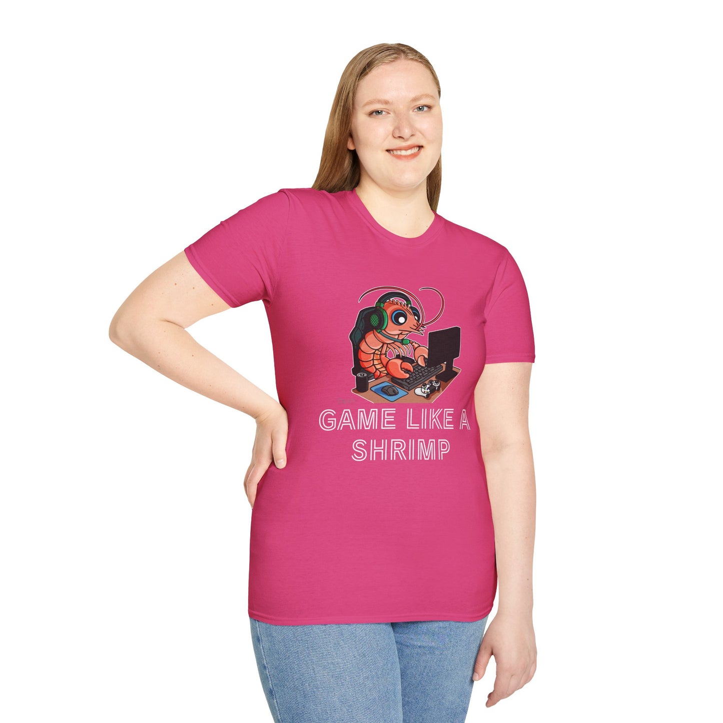 Straighten Up | Gamer Shrimp | Unisex Softstyle T-Shirt