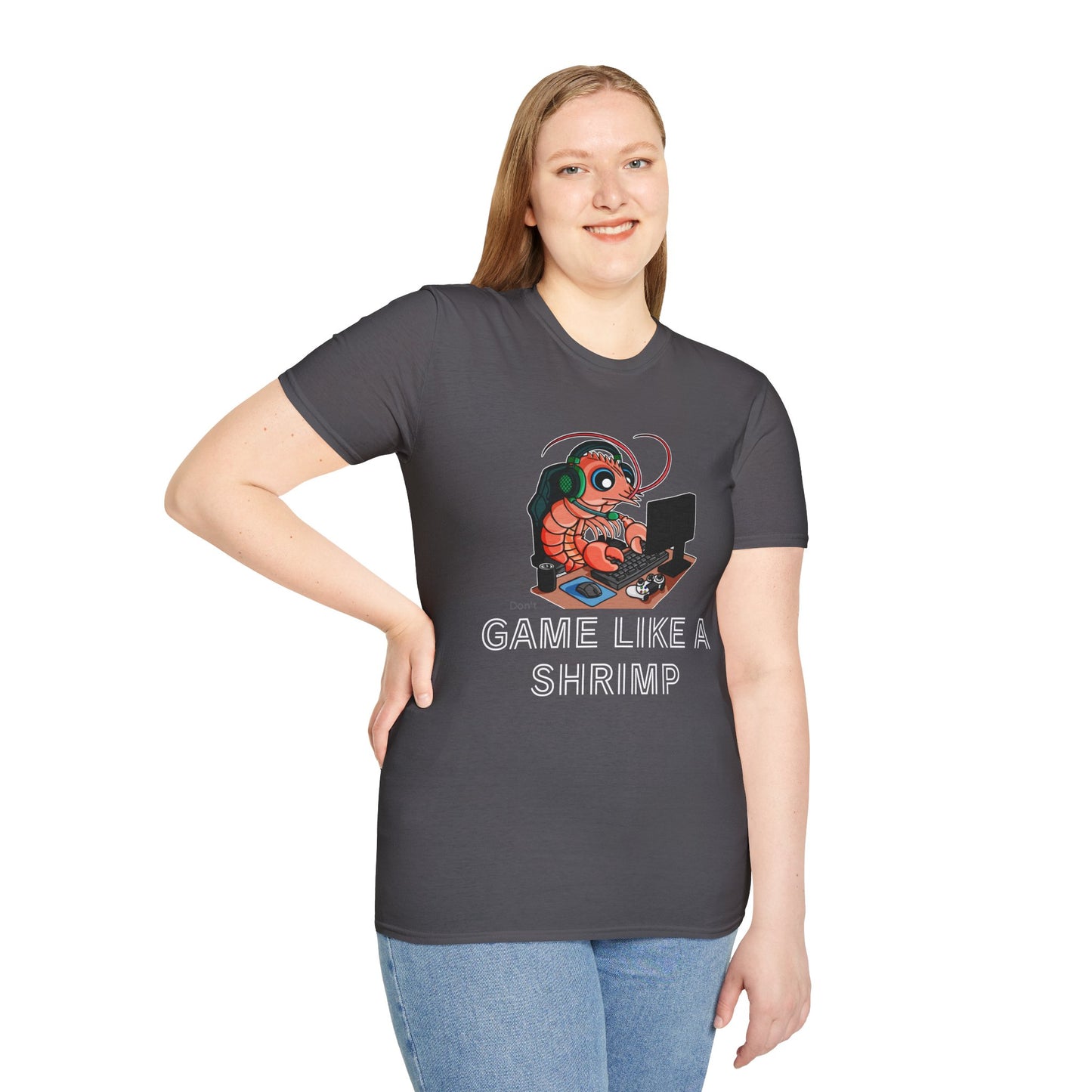 Straighten Up | Gamer Shrimp | Unisex Softstyle T-Shirt
