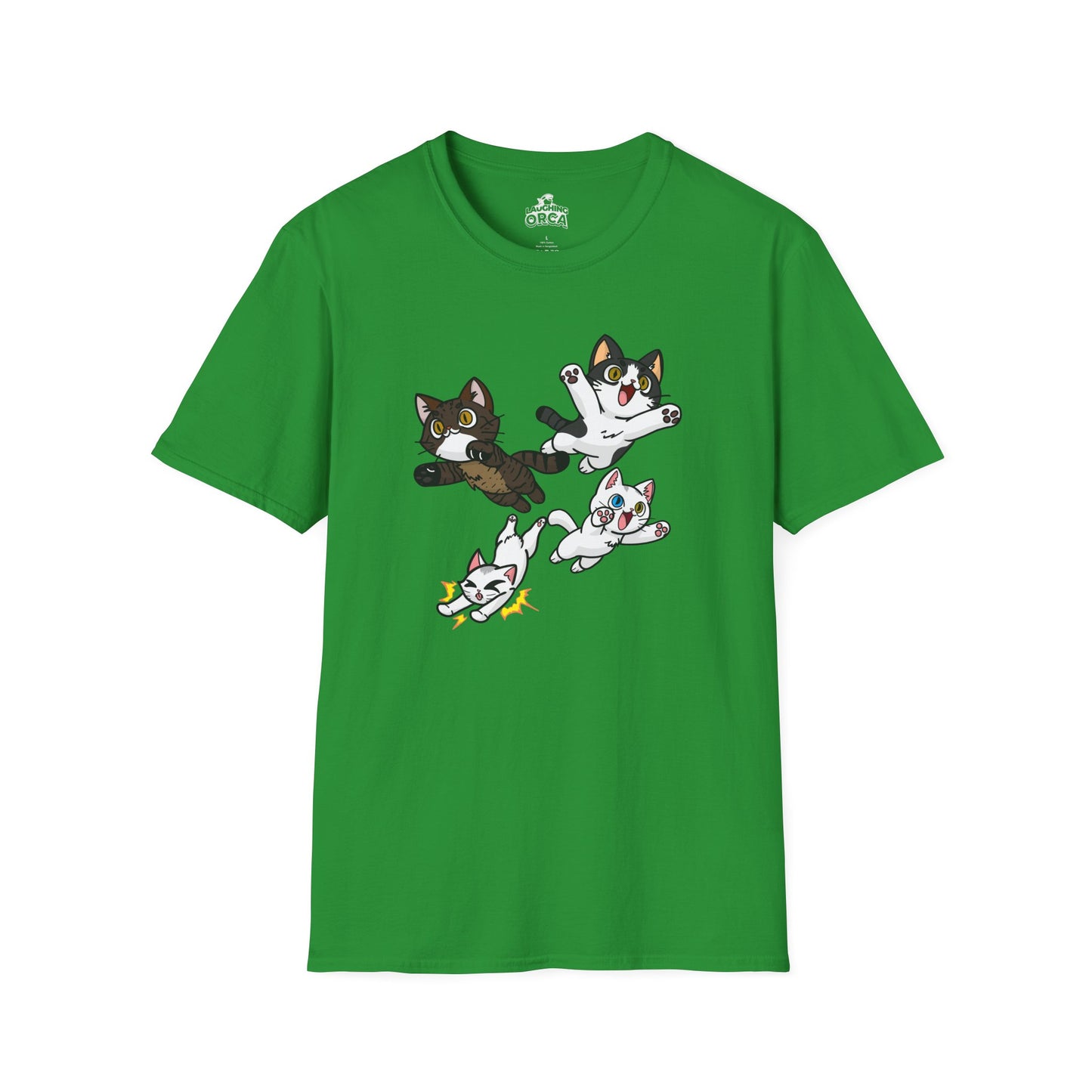 Cat Attack Squadron! | Four Fantastic Flying Felines | Unisex Softstyle T-Shirt