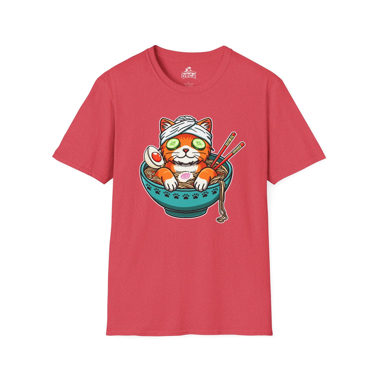 "Ramen Spa Cat" β Relaxing Noodle Bowl Kitty Graphic T-Shirt | Unisex Softstyle