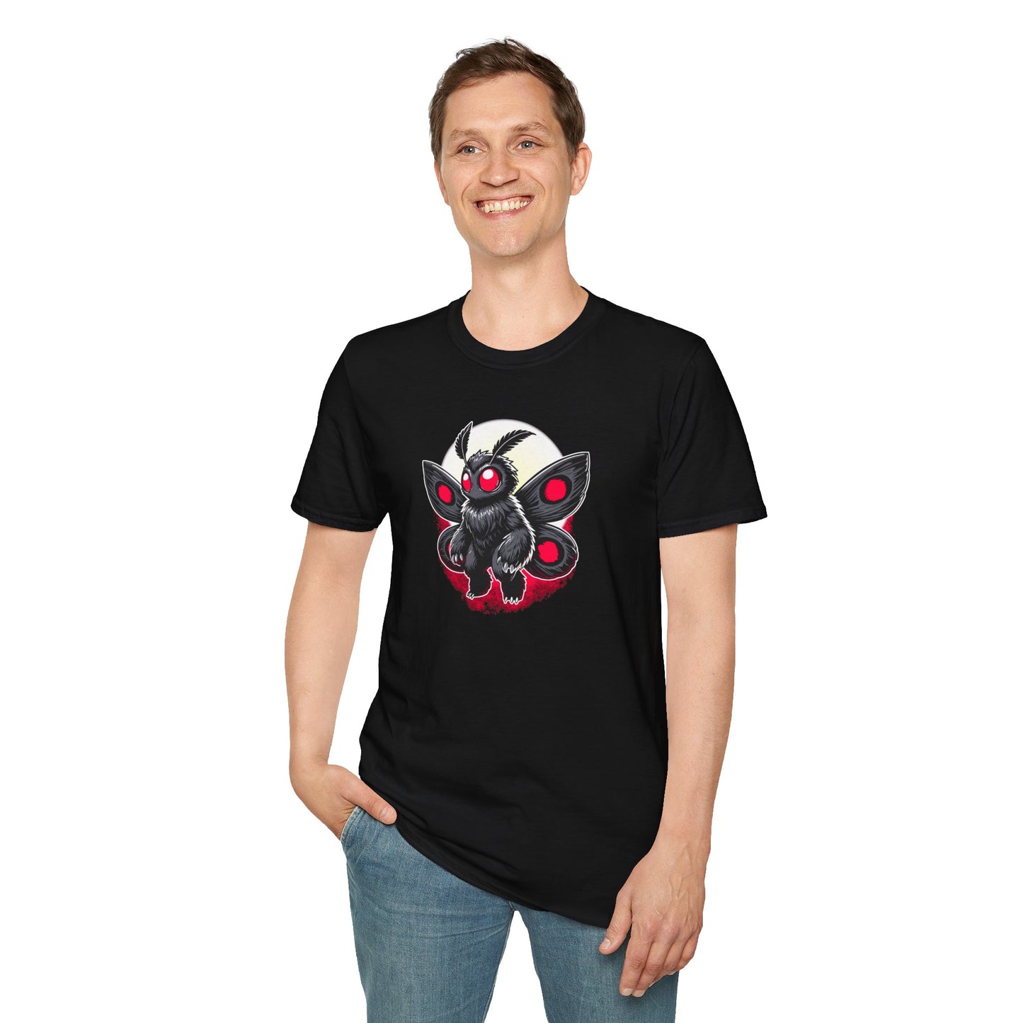 Moth(man/myth/legend) | Cute Cryptid Creature | Unisex Softstyle T-Shirt