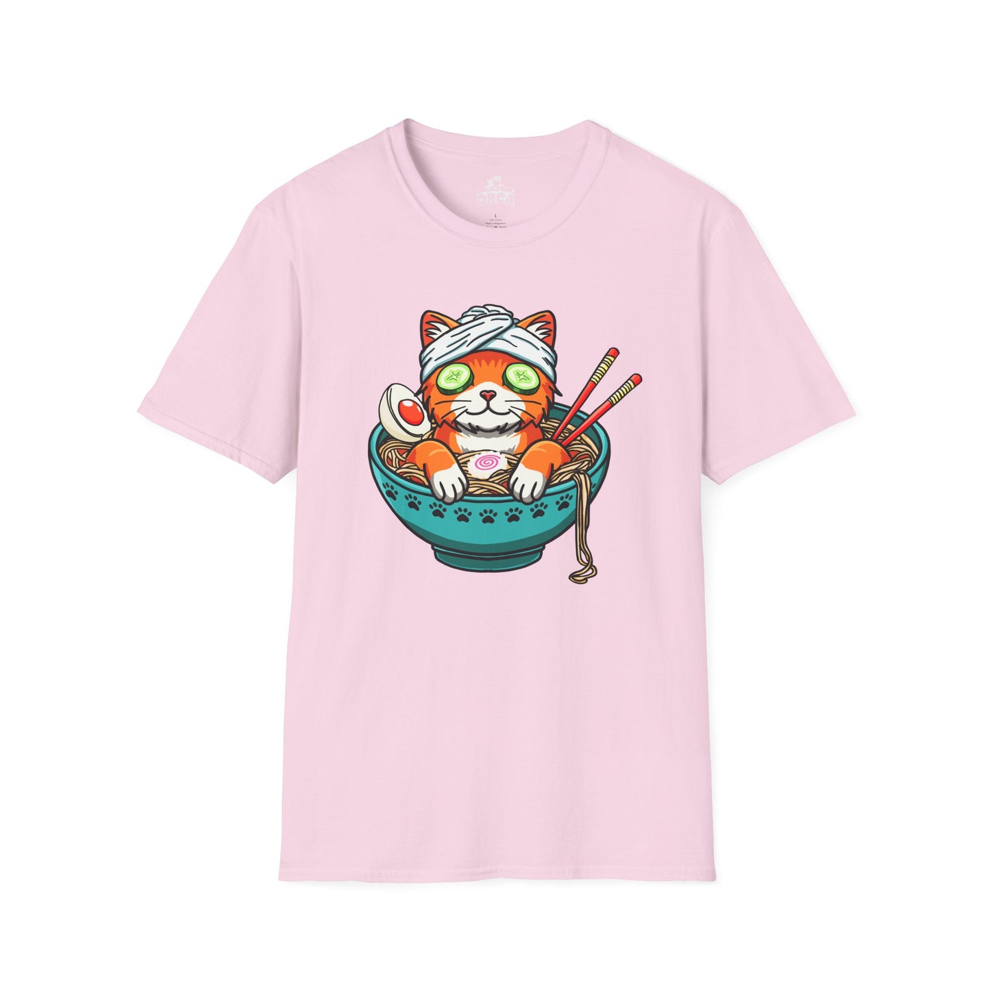 "Ramen Spa Cat" β Relaxing Noodle Bowl Kitty Graphic T-Shirt | Unisex Softstyle