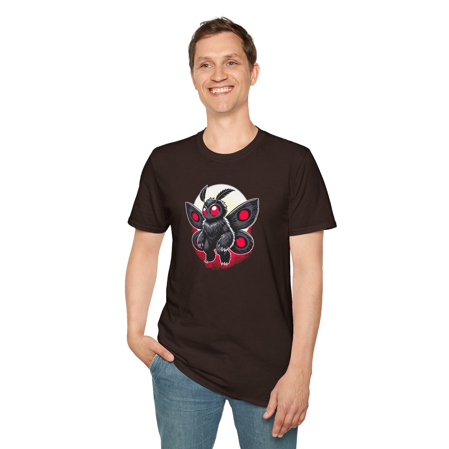 Moth(man/myth/legend) | Cute Cryptid Creature | Unisex Softstyle T-Shirt