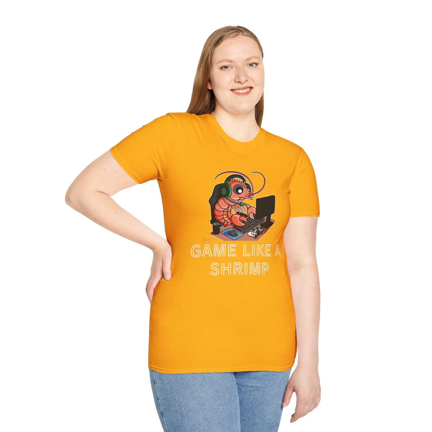 Straighten Up | Gamer Shrimp | Unisex Softstyle T-Shirt