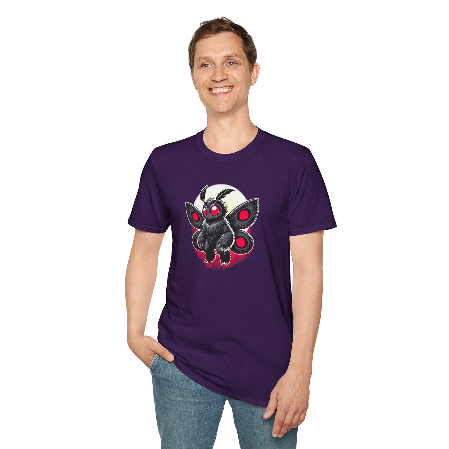 Moth(man/myth/legend) | Cute Cryptid Creature | Unisex Softstyle T-Shirt