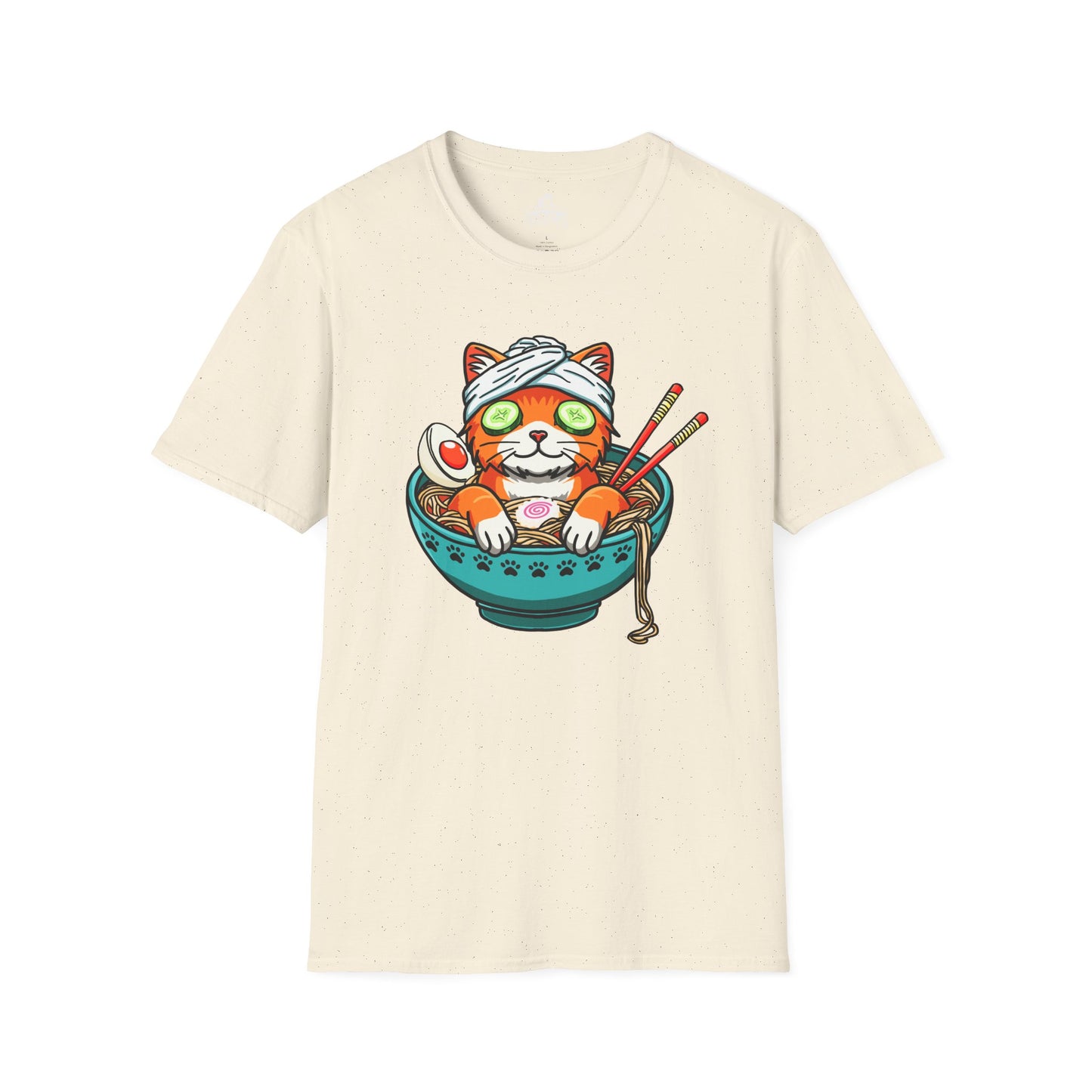 "Ramen Spa Cat" β Relaxing Noodle Bowl Kitty Graphic T-Shirt | Unisex Softstyle