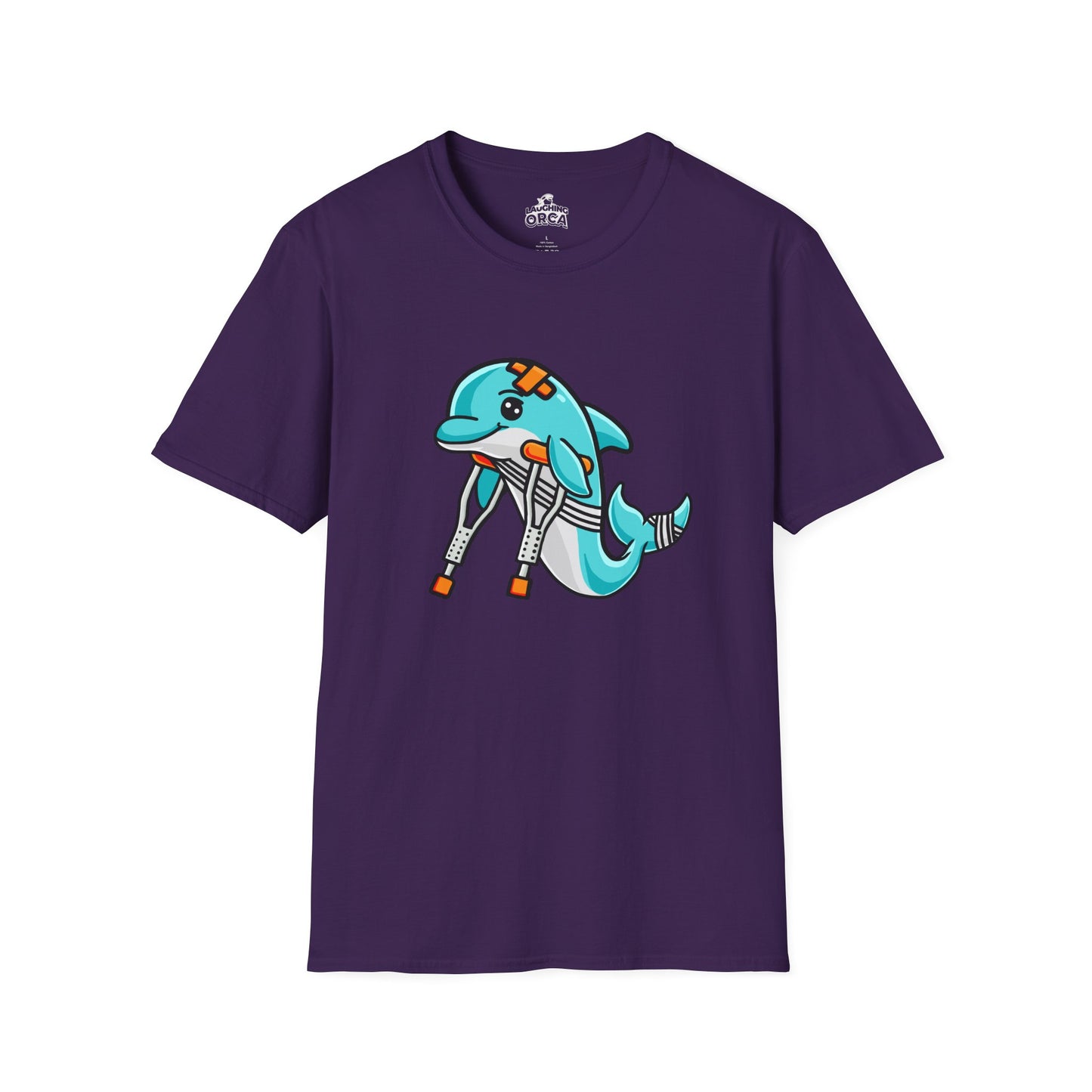 Injured but Adorable | The Crippled Dolphin | Funny Graphic T-Shirt | Unisex Softstyle T-Shirt