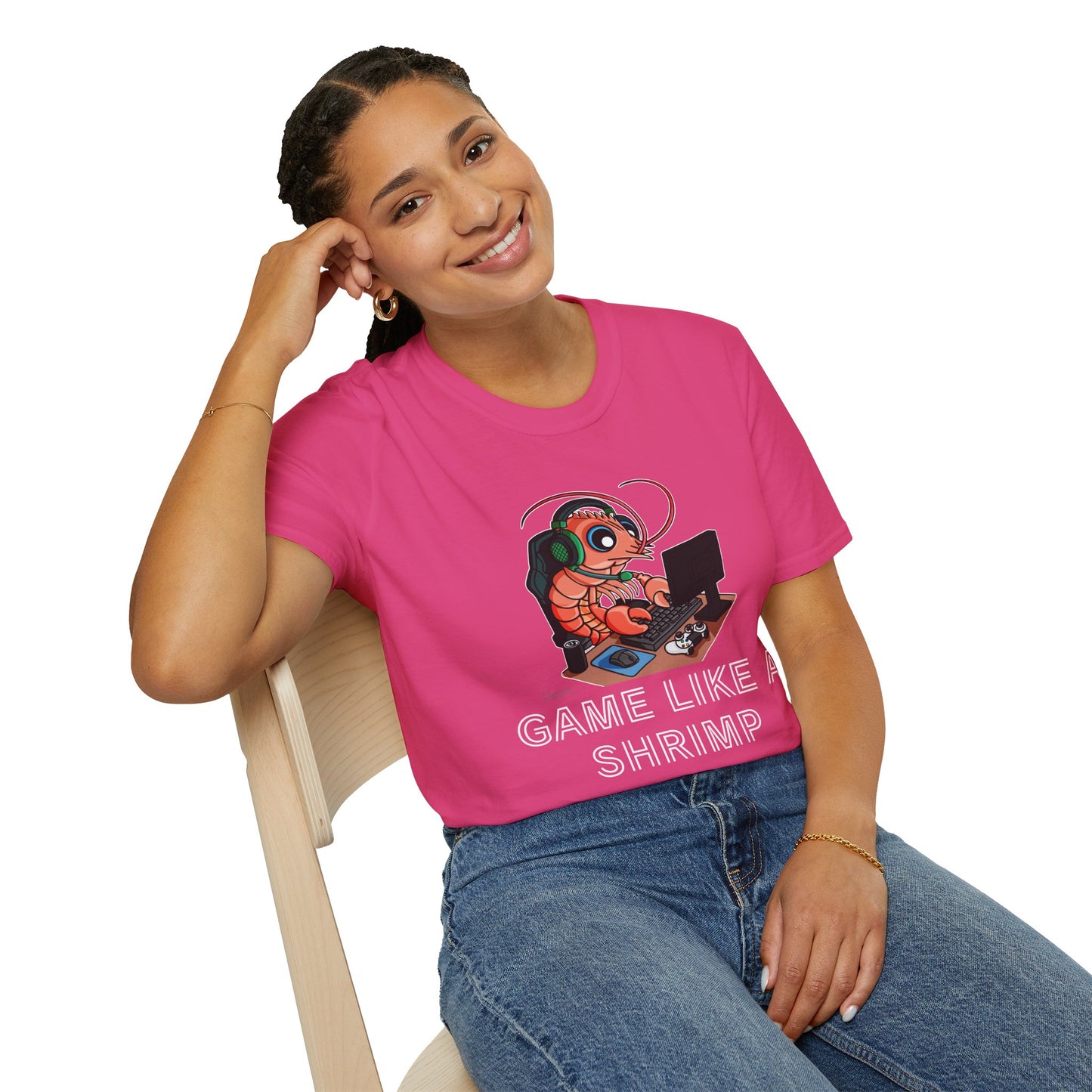 Straighten Up | Gamer Shrimp | Unisex Softstyle T-Shirt