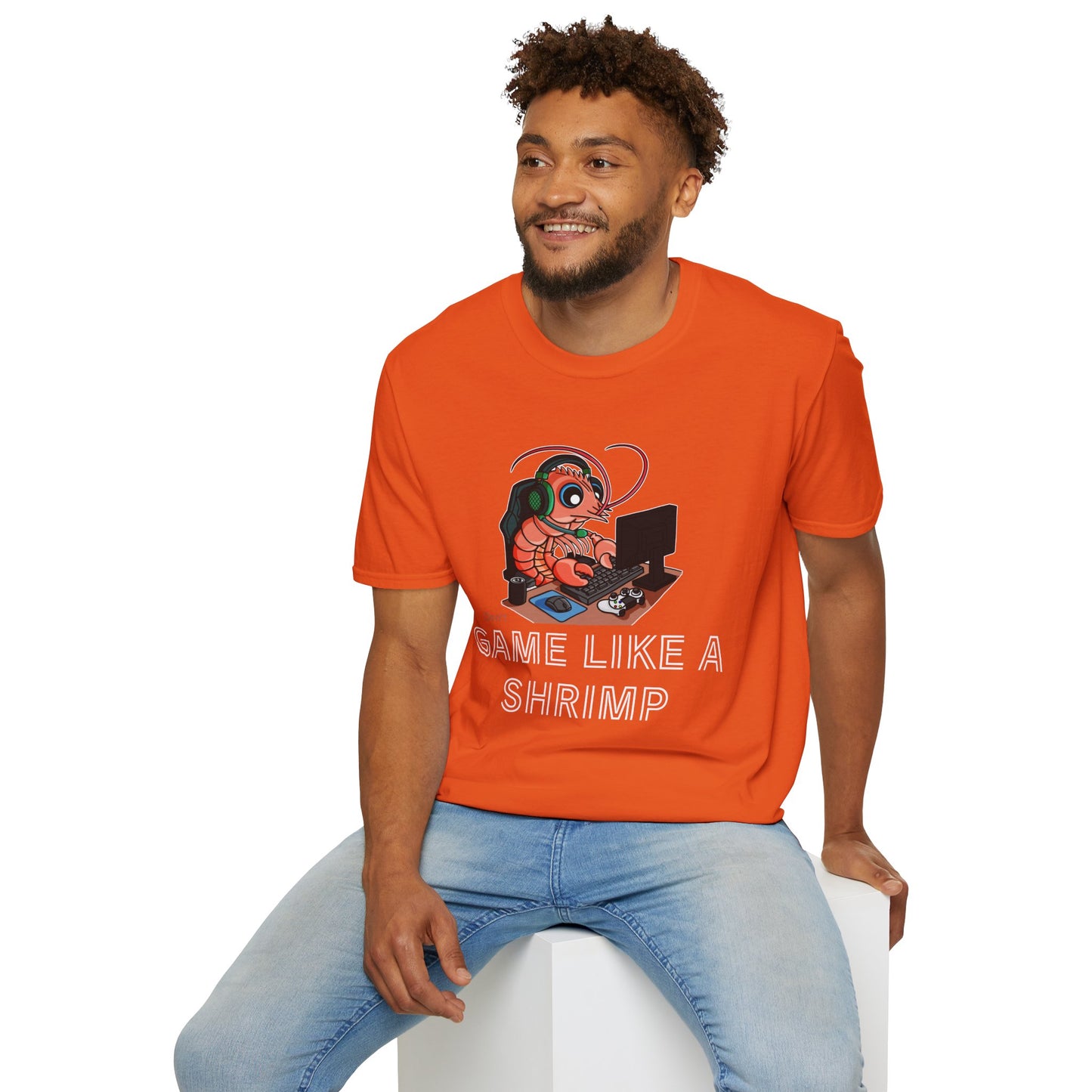 Straighten Up | Gamer Shrimp | Unisex Softstyle T-Shirt