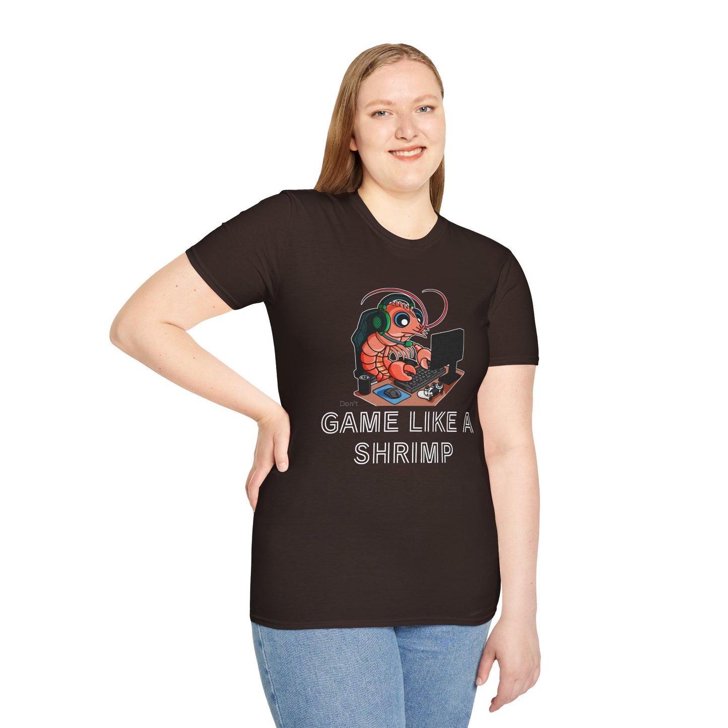 Straighten Up | Gamer Shrimp | Unisex Softstyle T-Shirt