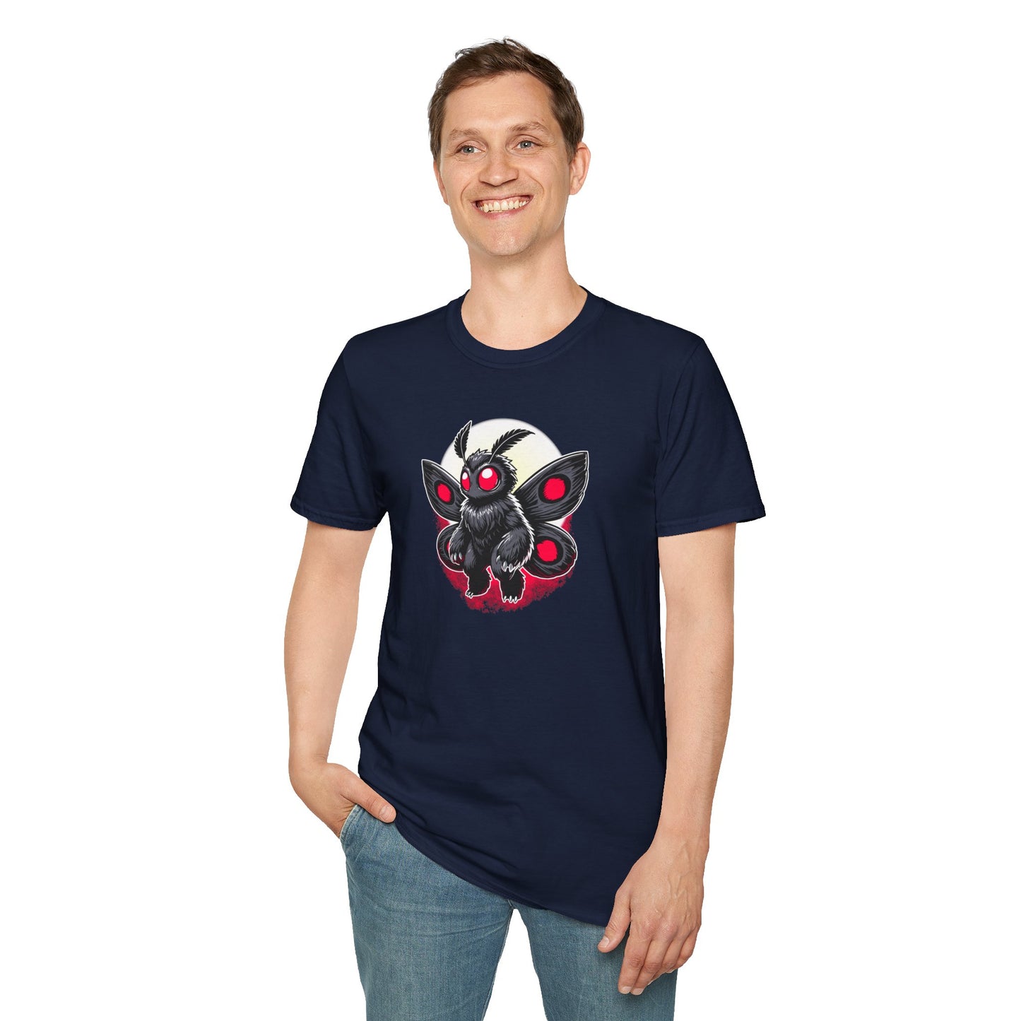 Moth(man/myth/legend) | Cute Cryptid Creature | Unisex Softstyle T-Shirt