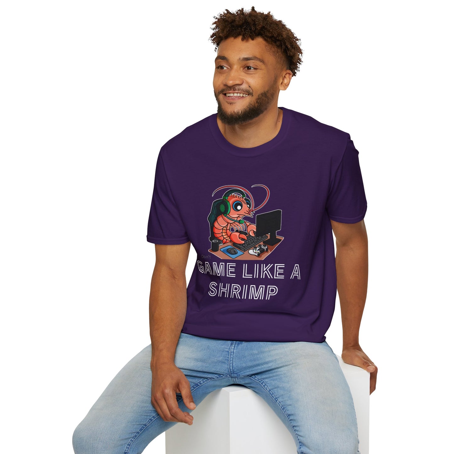 Straighten Up | Gamer Shrimp | Unisex Softstyle T-Shirt