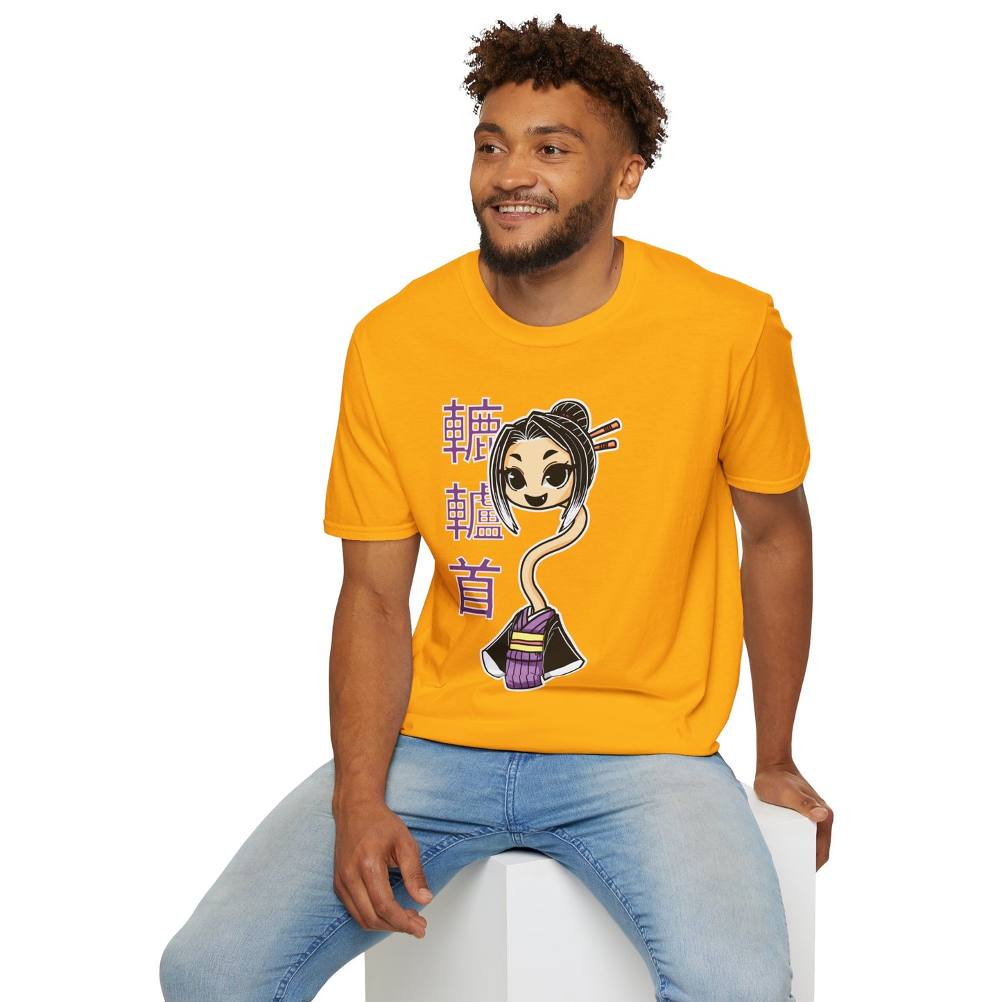 "Rokurokubi Yokai" β Cute Japanese Ghost Girl Graphic T-Shirt | Unisex Softstyle Tee