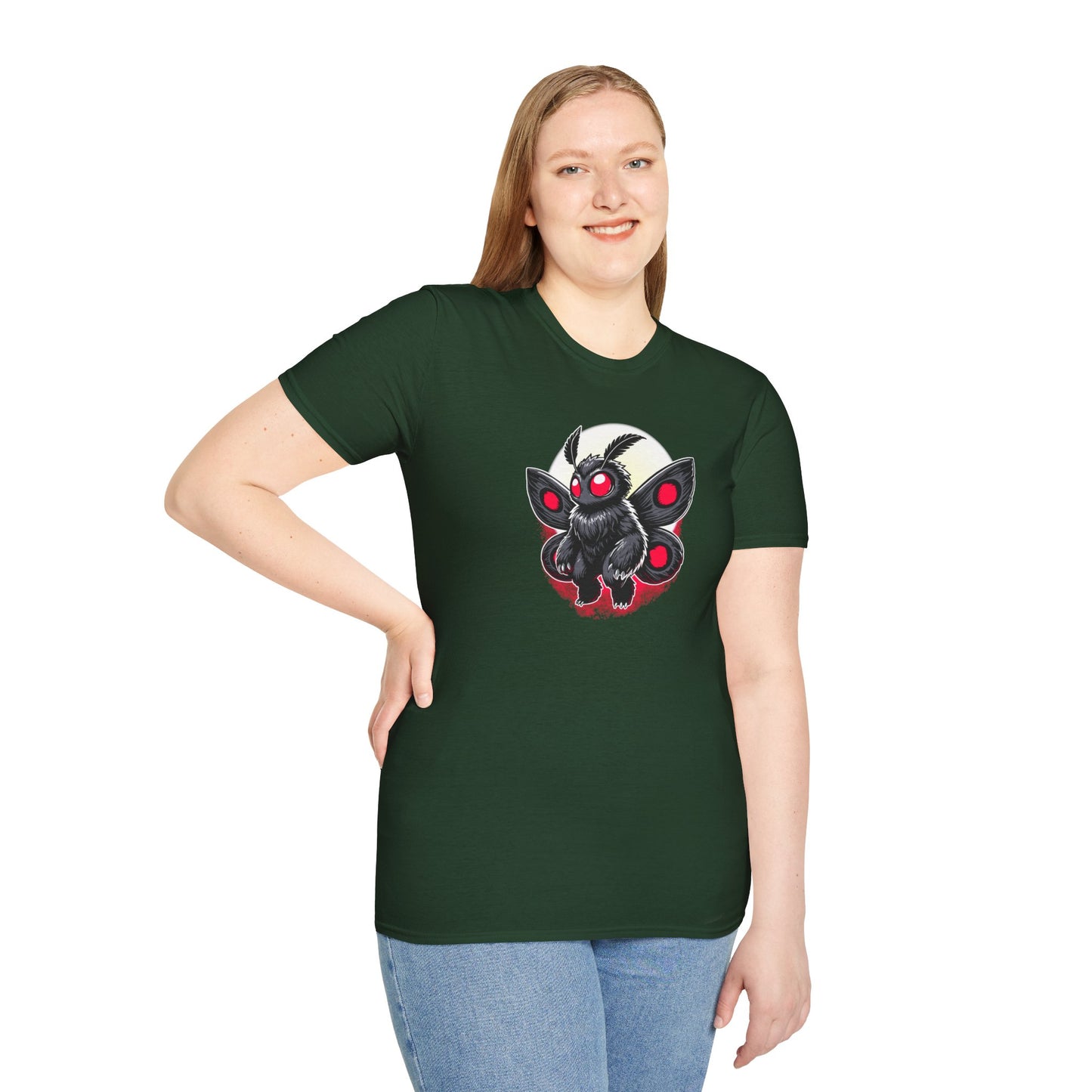 Moth(man/myth/legend) | Cute Cryptid Creature | Unisex Softstyle T-Shirt