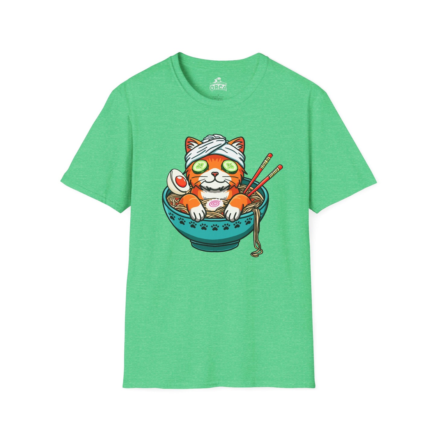 "Ramen Spa Cat" β Relaxing Noodle Bowl Kitty Graphic T-Shirt | Unisex Softstyle