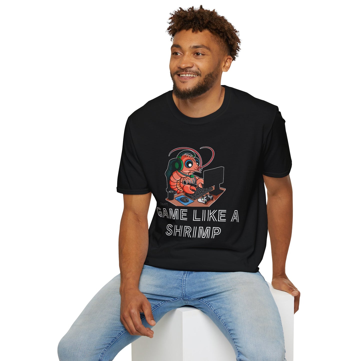 Straighten Up | Gamer Shrimp | Unisex Softstyle T-Shirt