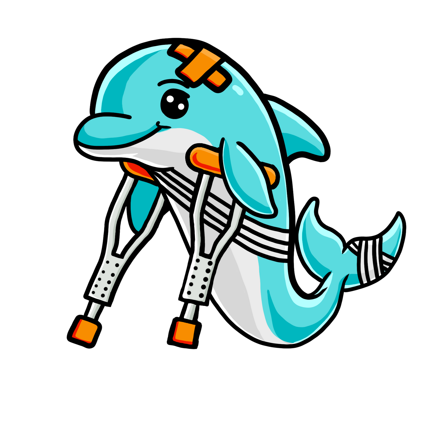 Injured but Adorable | The Crippled Dolphin | Funny Graphic T-Shirt | Unisex Softstyle T-Shirt