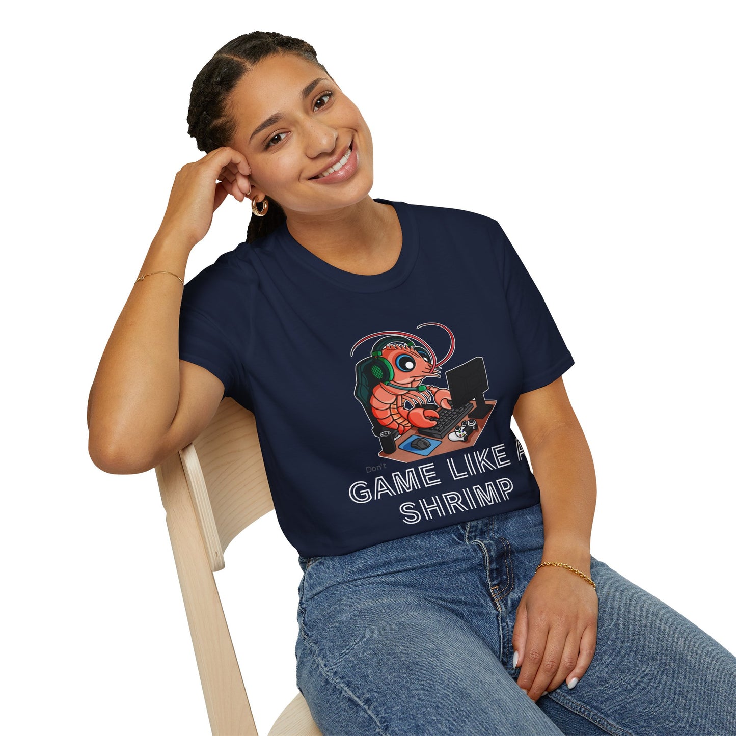 Straighten Up | Gamer Shrimp | Unisex Softstyle T-Shirt