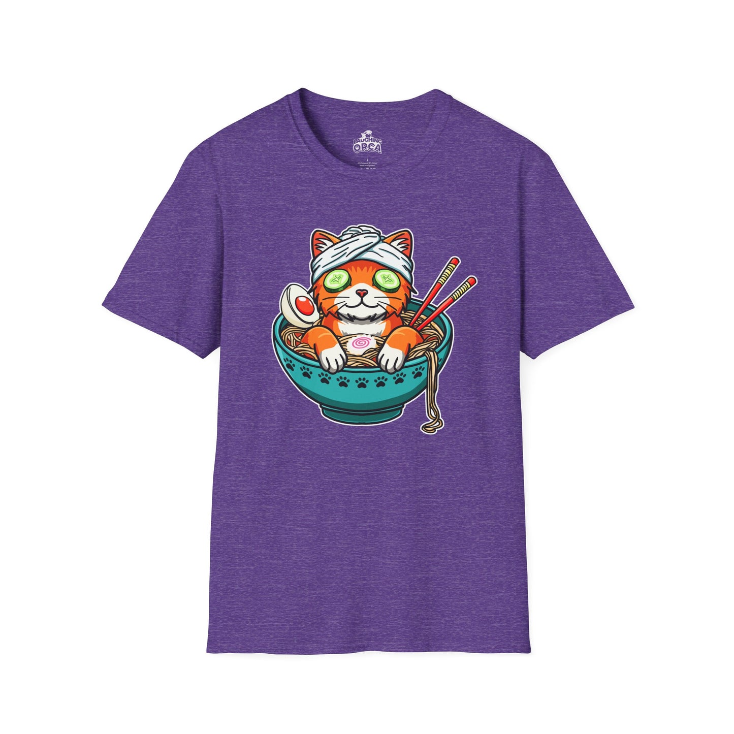 "Ramen Spa Cat" β Relaxing Noodle Bowl Kitty Graphic T-Shirt | Unisex Softstyle