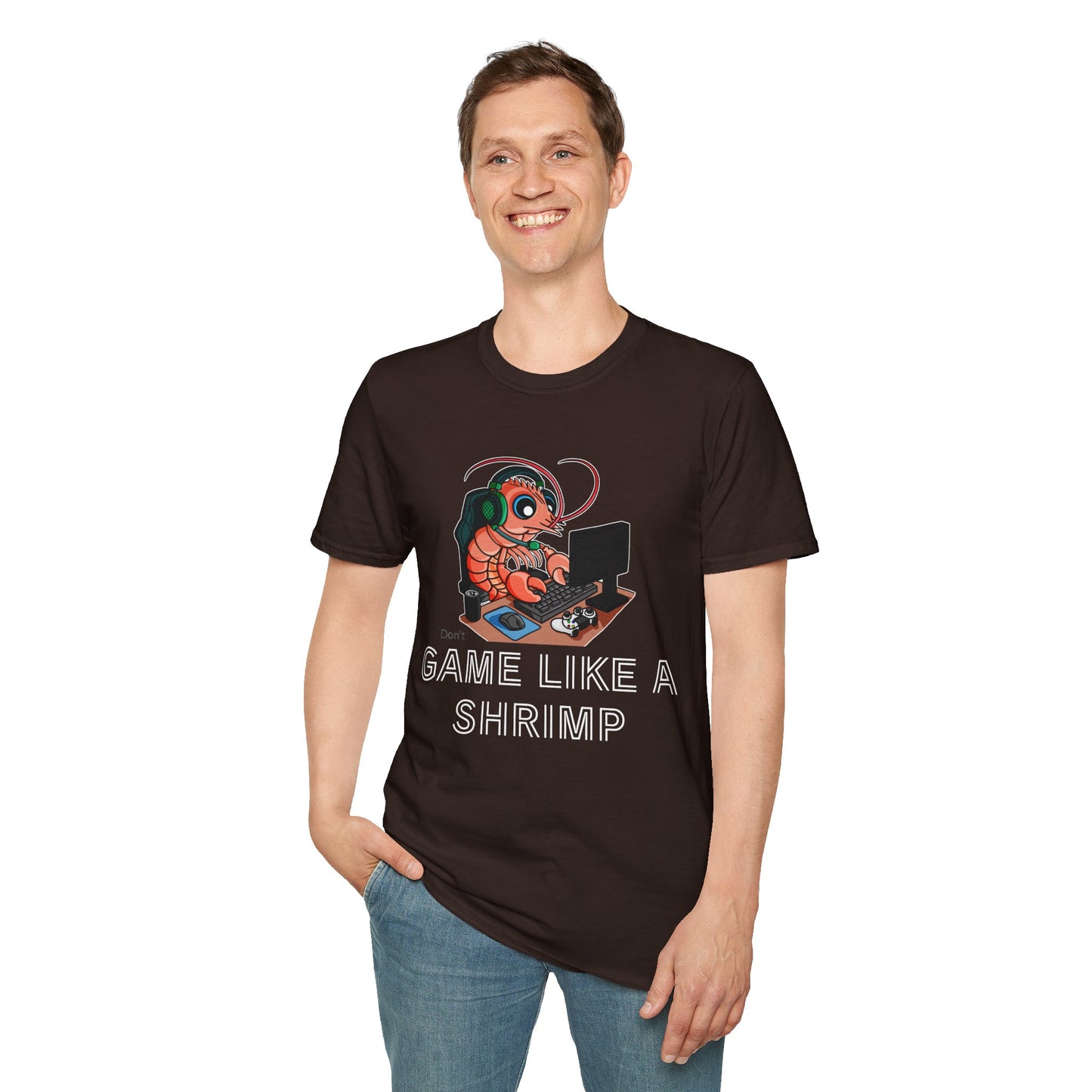 Straighten Up | Gamer Shrimp | Unisex Softstyle T-Shirt