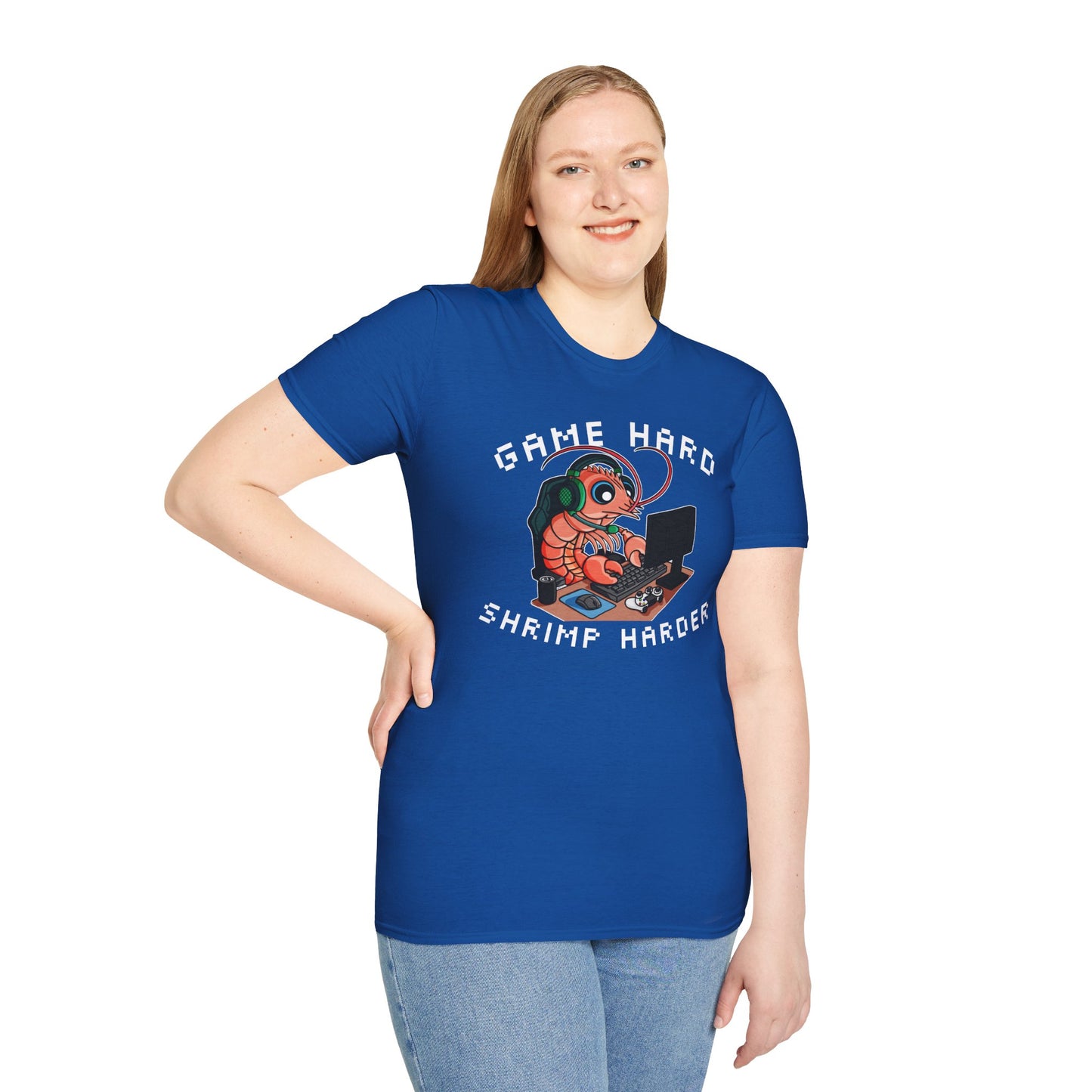 Game Hard Shrimp Harder | Gamer Shrimp | Unisex Softstyle T-Shirt