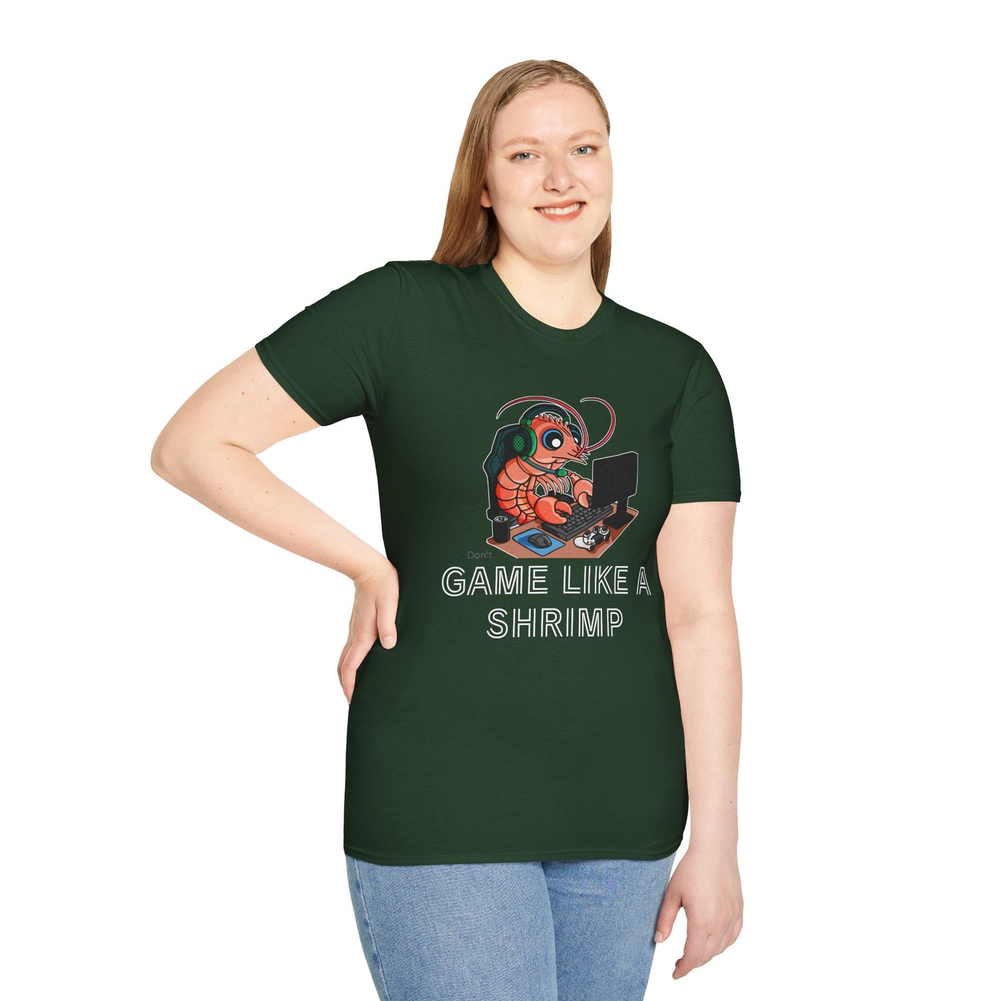 Straighten Up | Gamer Shrimp | Unisex Softstyle T-Shirt