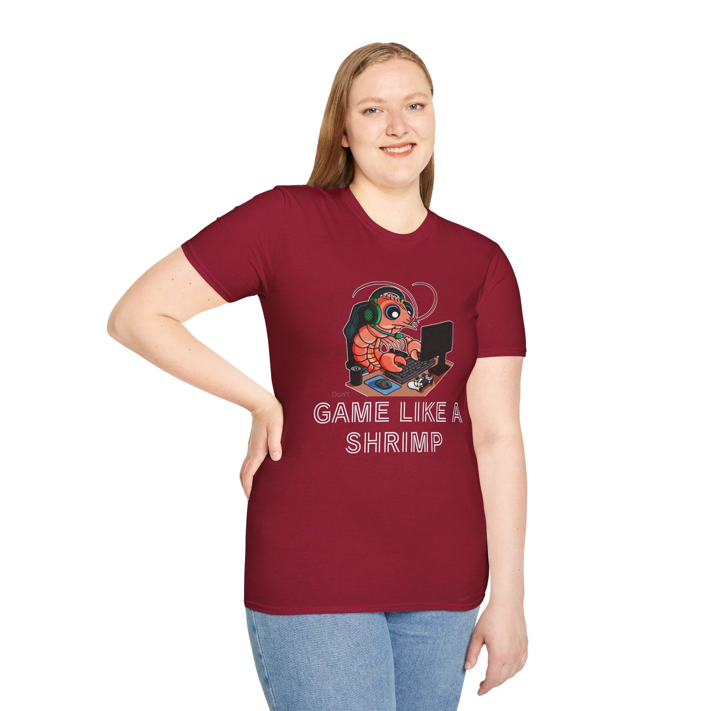 Straighten Up | Gamer Shrimp | Unisex Softstyle T-Shirt