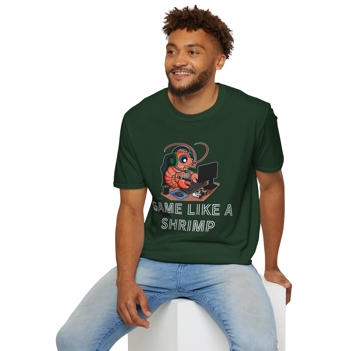 Straighten Up | Gamer Shrimp | Unisex Softstyle T-Shirt