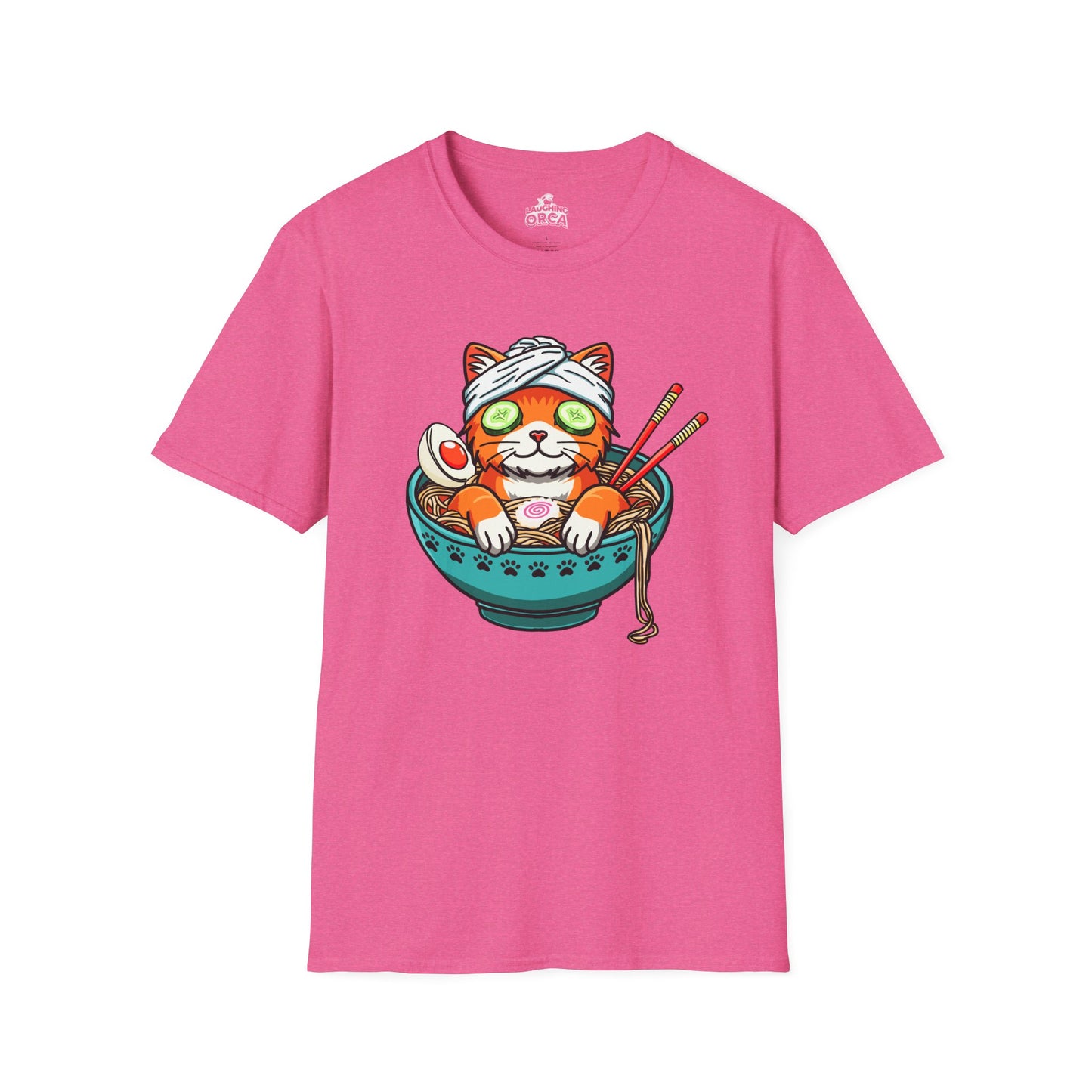 "Ramen Spa Cat" β Relaxing Noodle Bowl Kitty Graphic T-Shirt | Unisex Softstyle