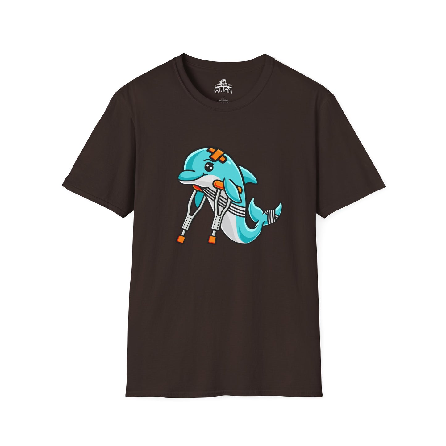 Injured but Adorable | The Crippled Dolphin | Funny Graphic T-Shirt | Unisex Softstyle T-Shirt