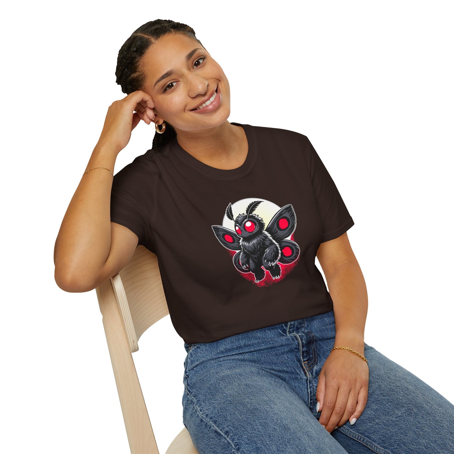 Moth(man/myth/legend) | Cute Cryptid Creature | Unisex Softstyle T-Shirt