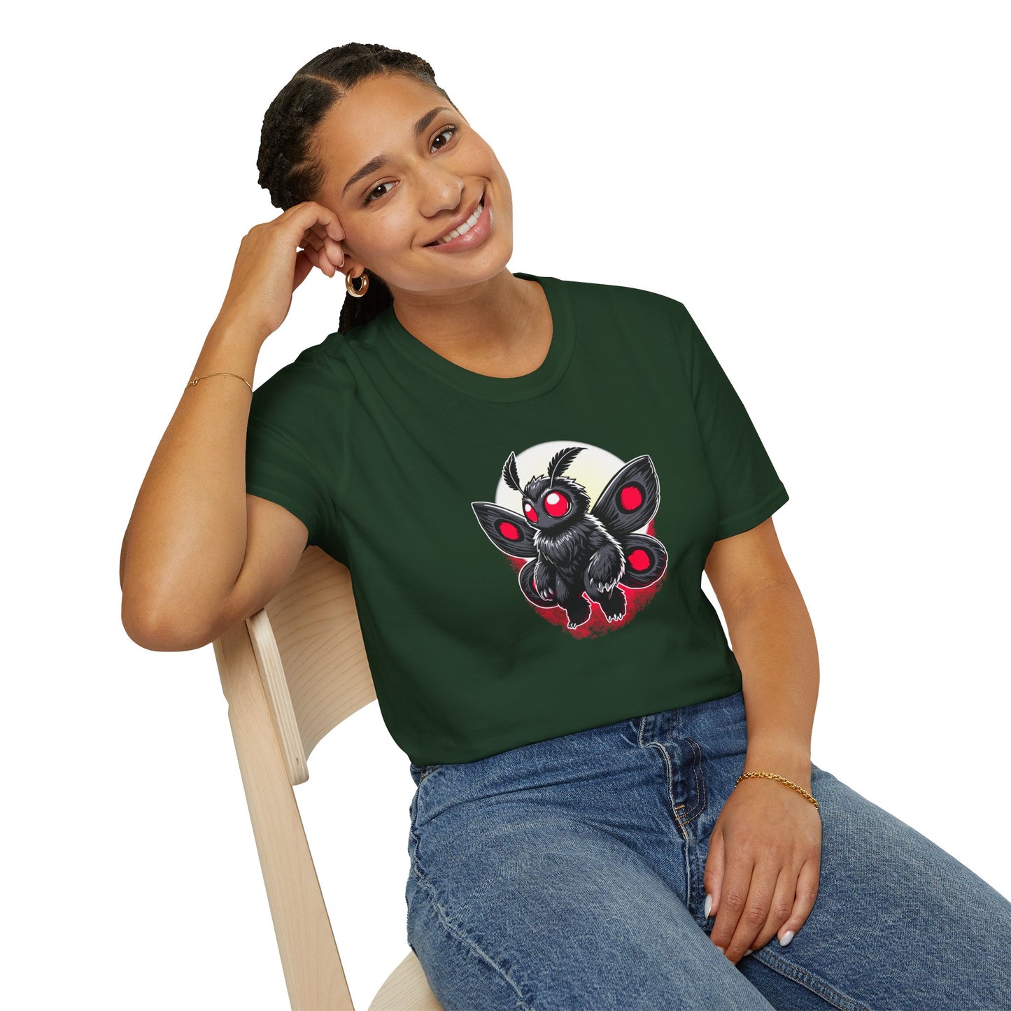Moth(man/myth/legend) | Cute Cryptid Creature | Unisex Softstyle T-Shirt