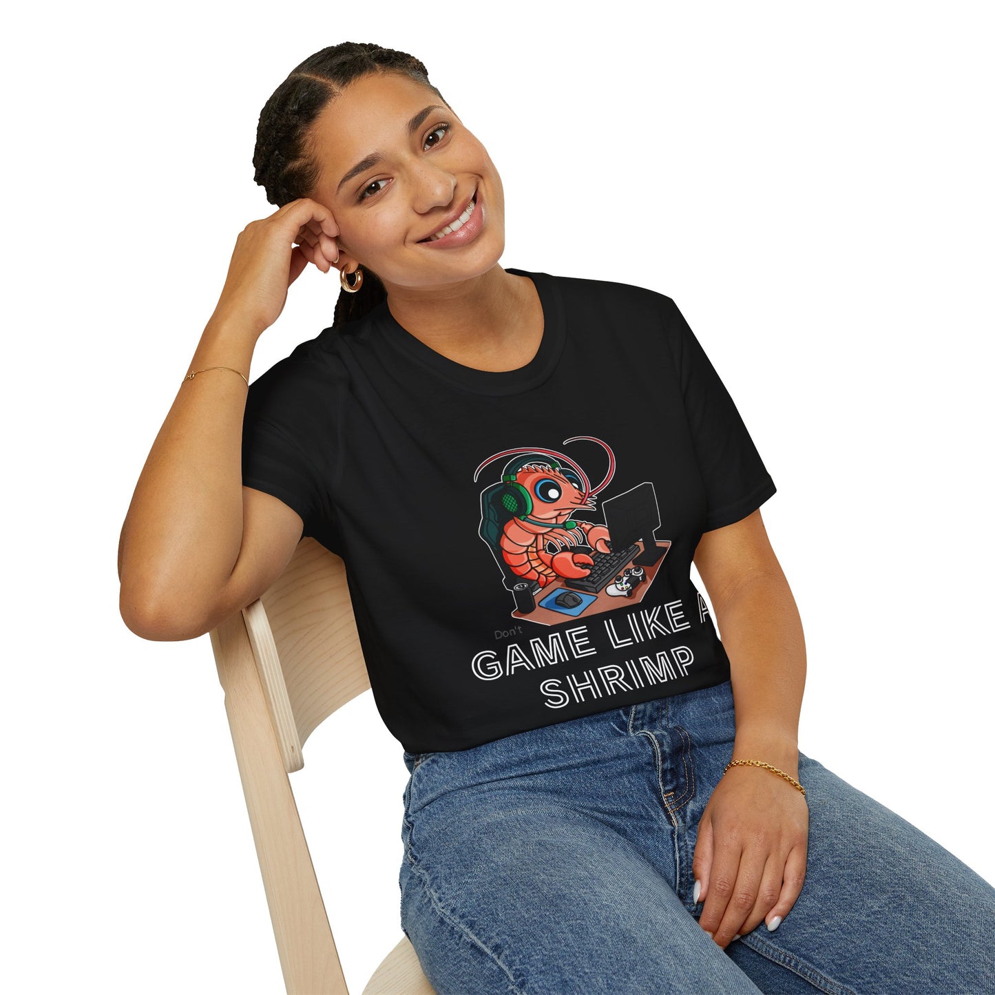 Straighten Up | Gamer Shrimp | Unisex Softstyle T-Shirt