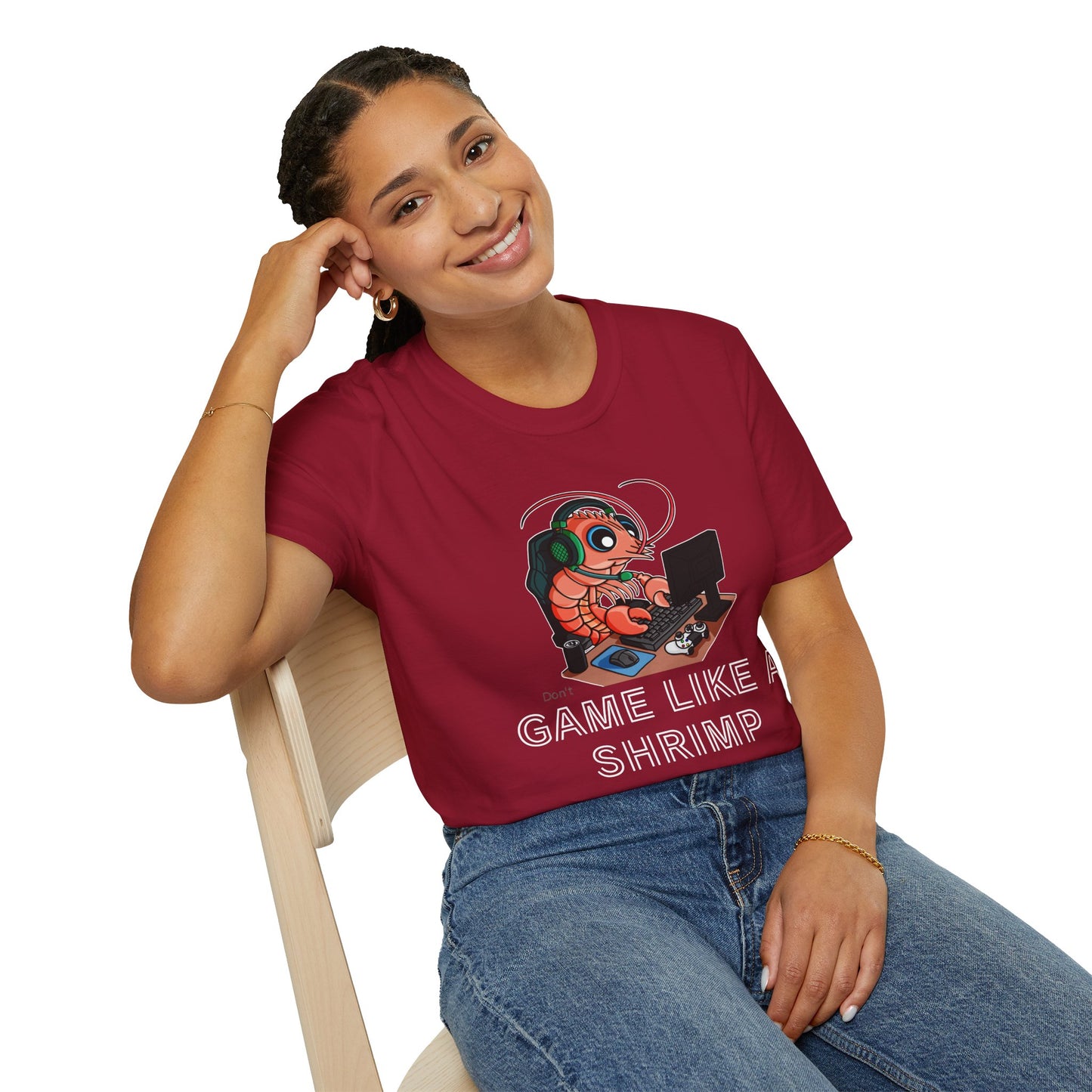 Straighten Up | Gamer Shrimp | Unisex Softstyle T-Shirt