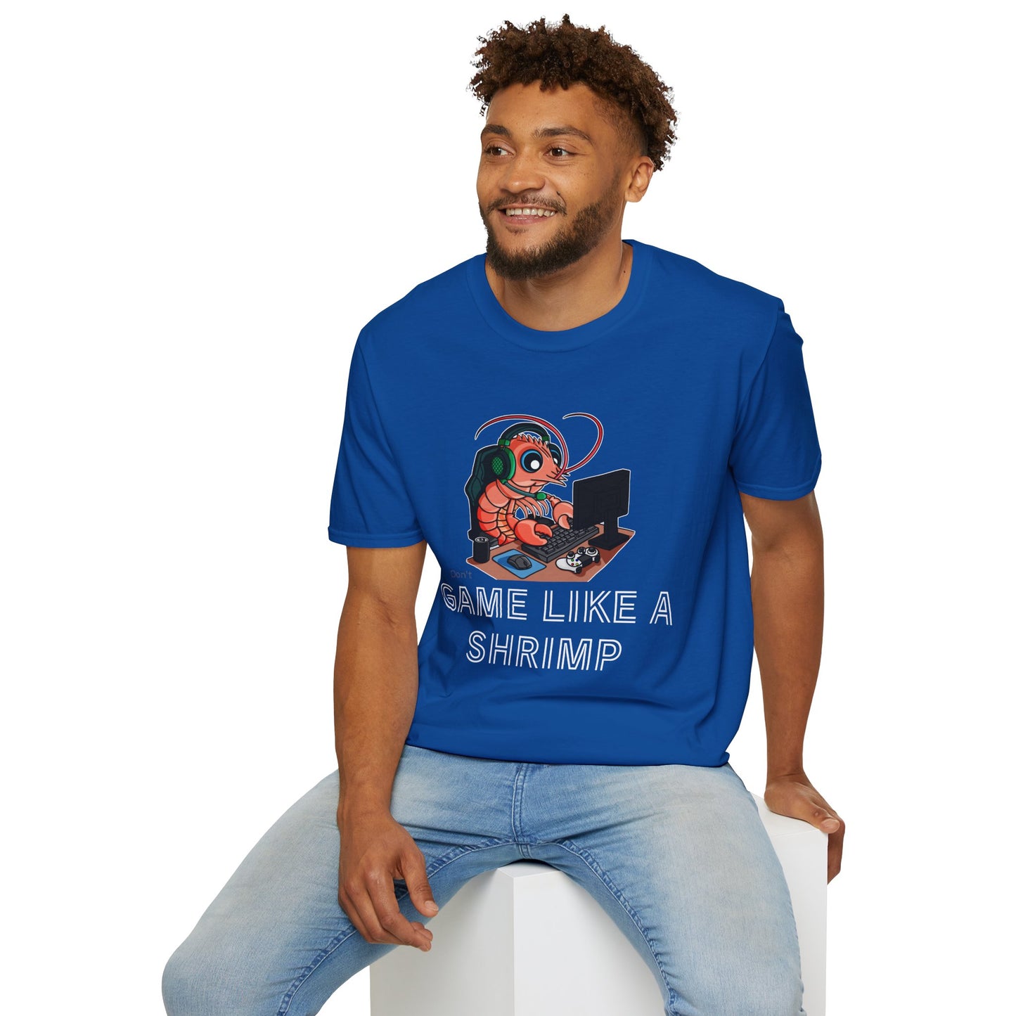 Straighten Up | Gamer Shrimp | Unisex Softstyle T-Shirt