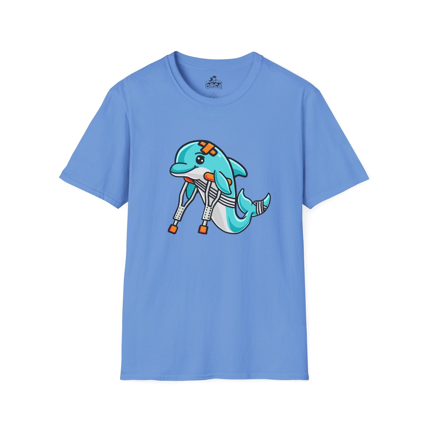 Injured but Adorable | The Crippled Dolphin | Funny Graphic T-Shirt | Unisex Softstyle T-Shirt