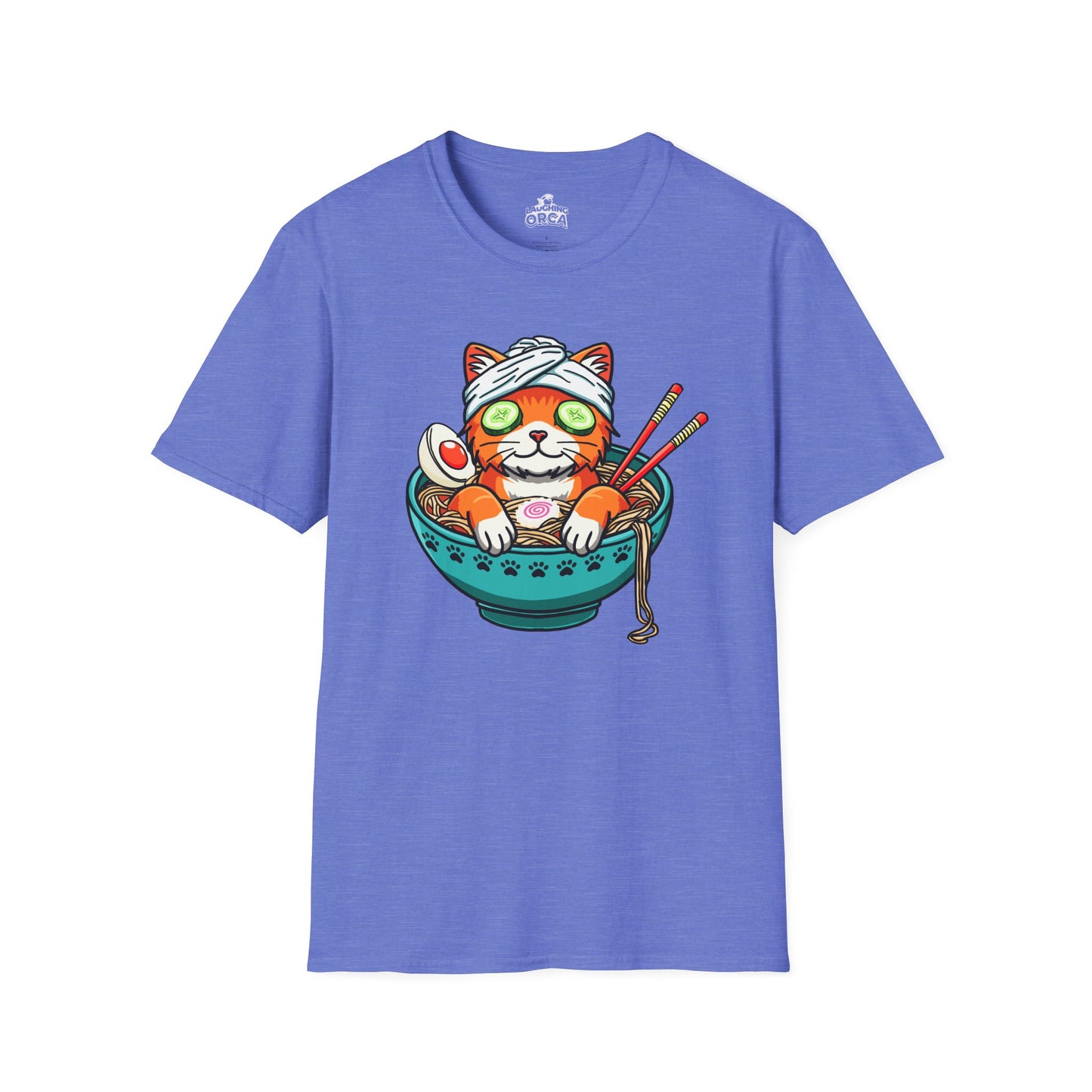 "Ramen Spa Cat" β Relaxing Noodle Bowl Kitty Graphic T-Shirt | Unisex Softstyle