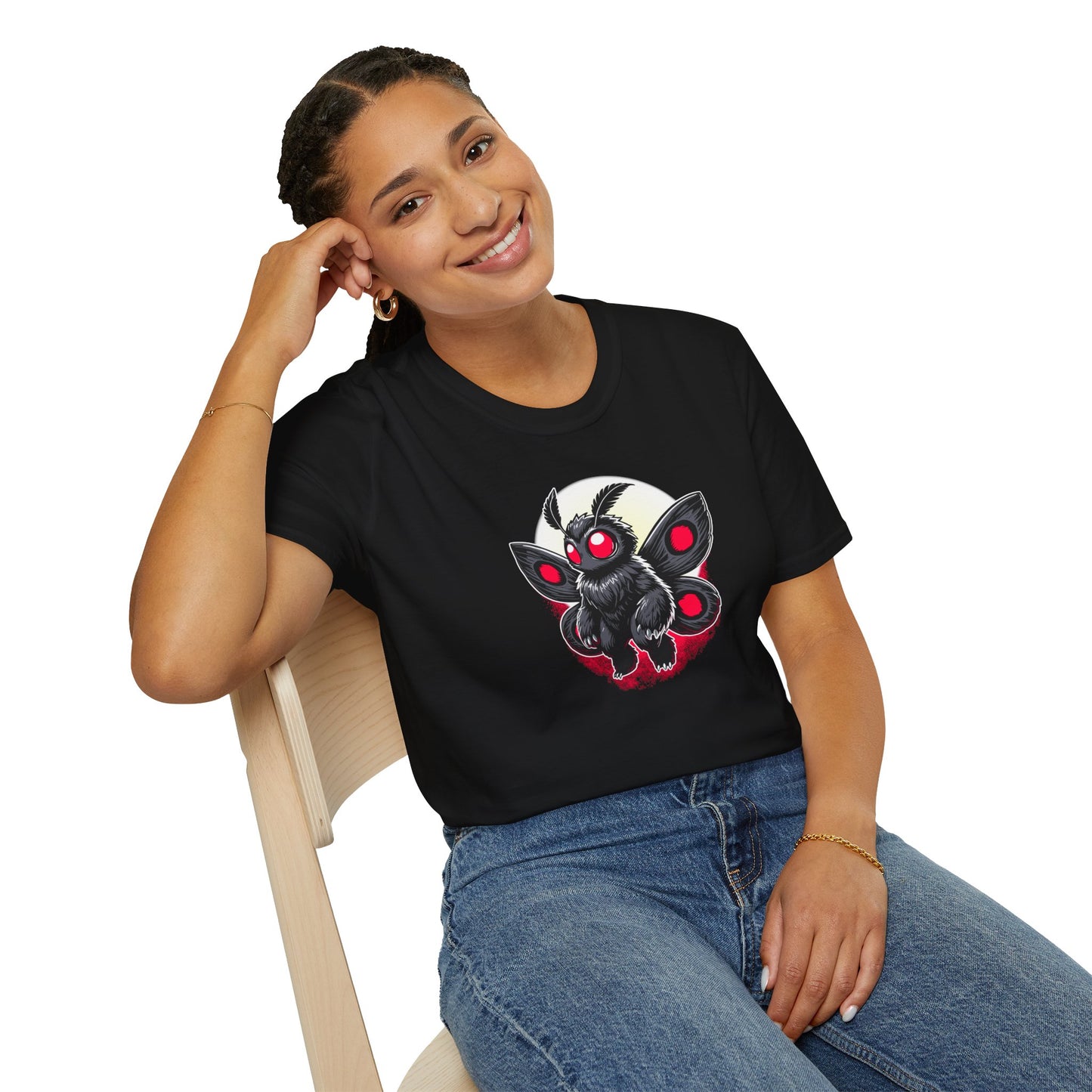 Moth(man/myth/legend) | Cute Cryptid Creature | Unisex Softstyle T-Shirt