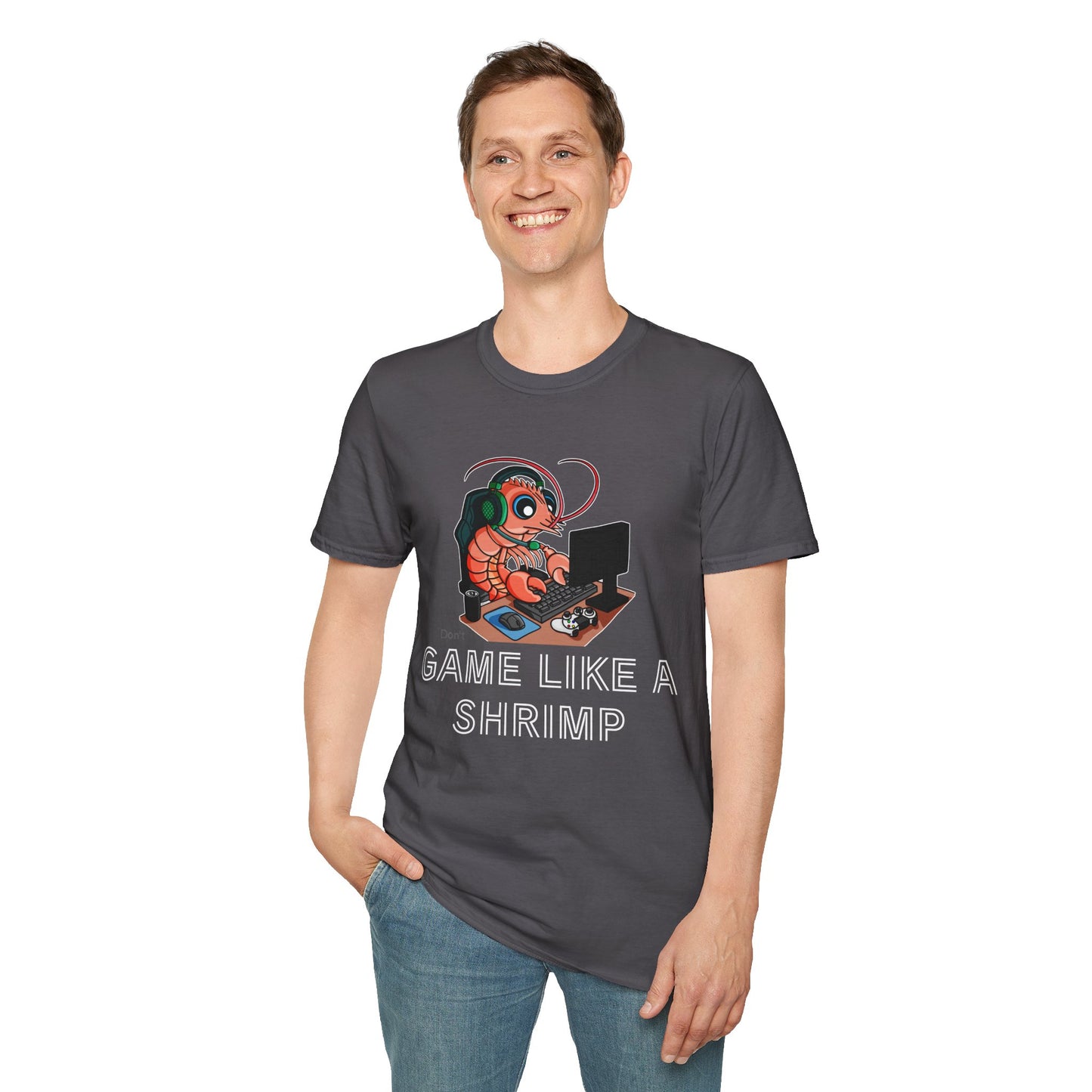 Straighten Up | Gamer Shrimp | Unisex Softstyle T-Shirt