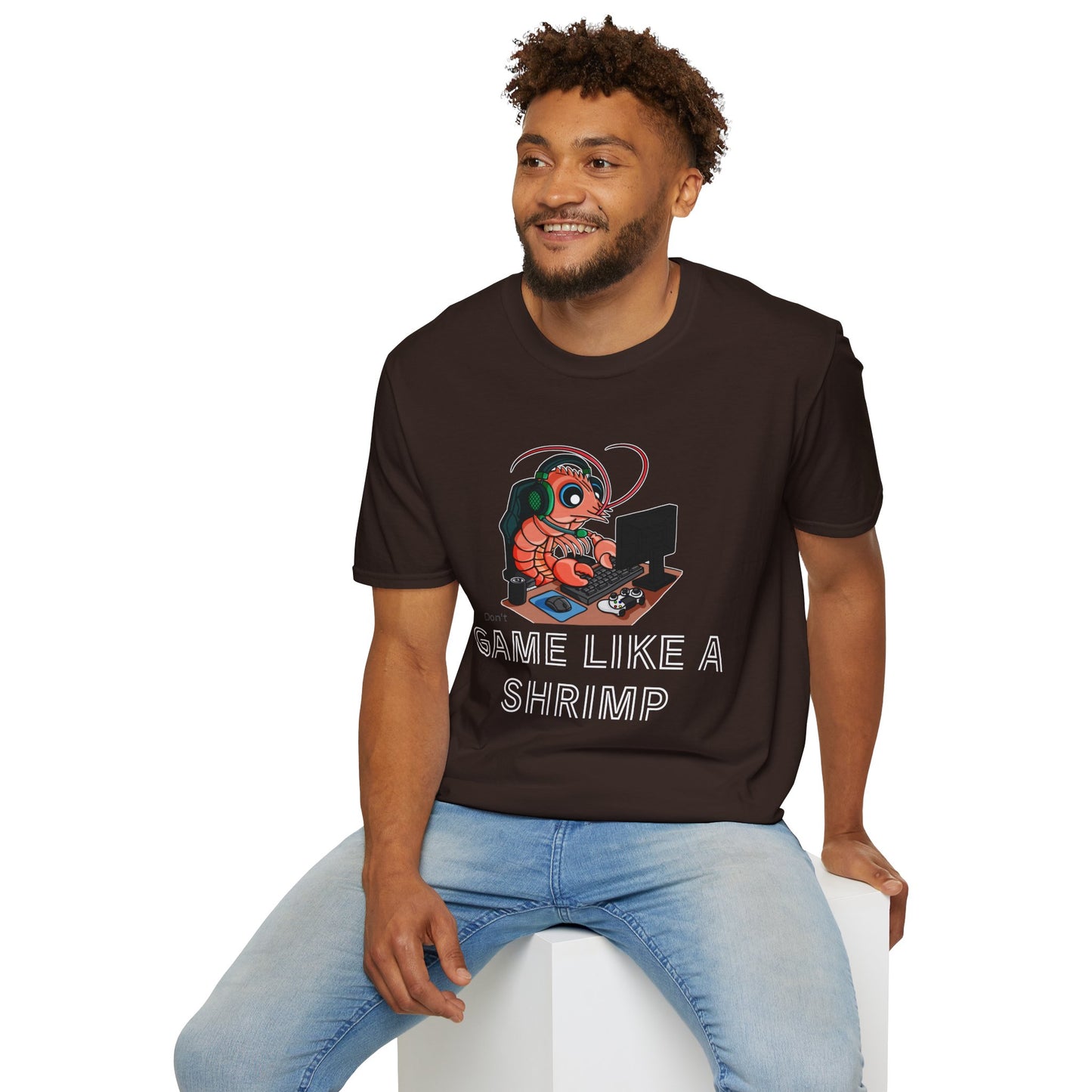 Straighten Up | Gamer Shrimp | Unisex Softstyle T-Shirt