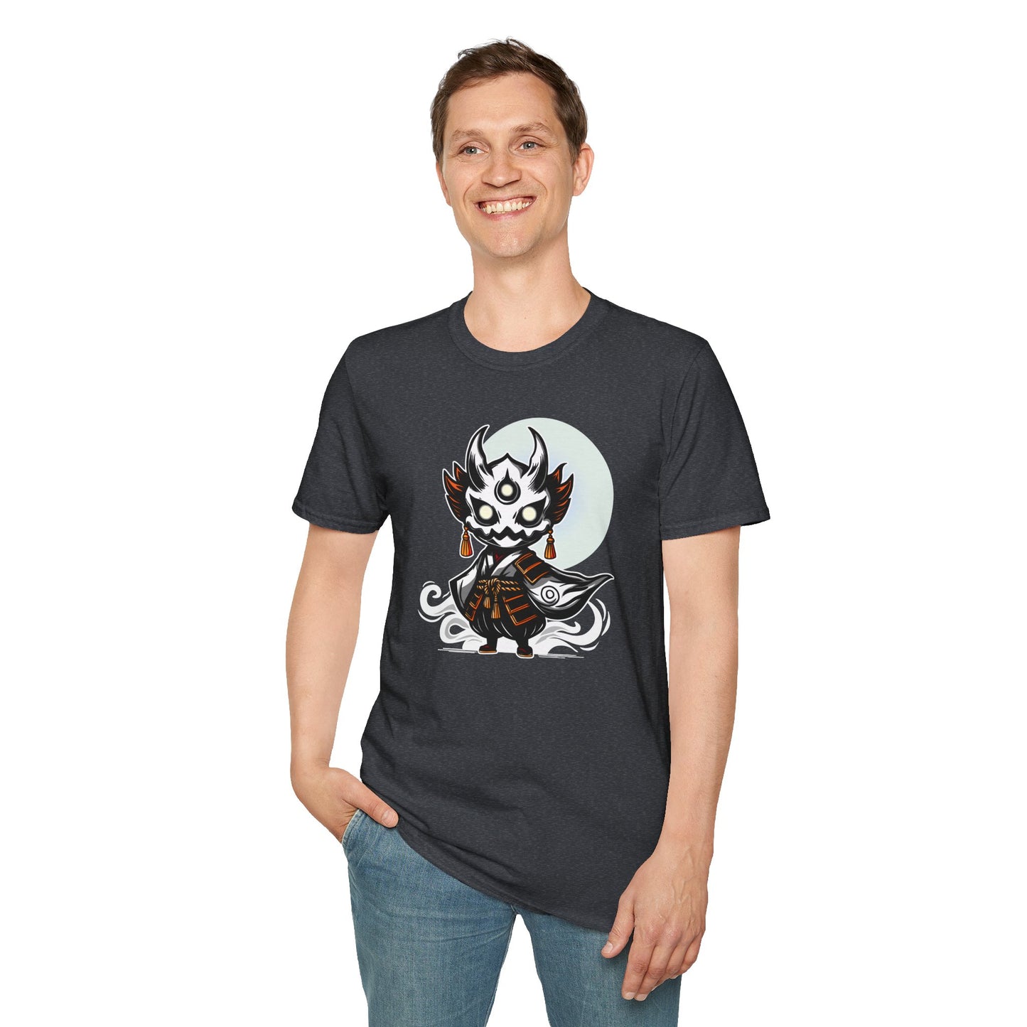 Oni the Ghost | Japanese Spirit Demon Warrior | Unisex Softstyle T-Shirt