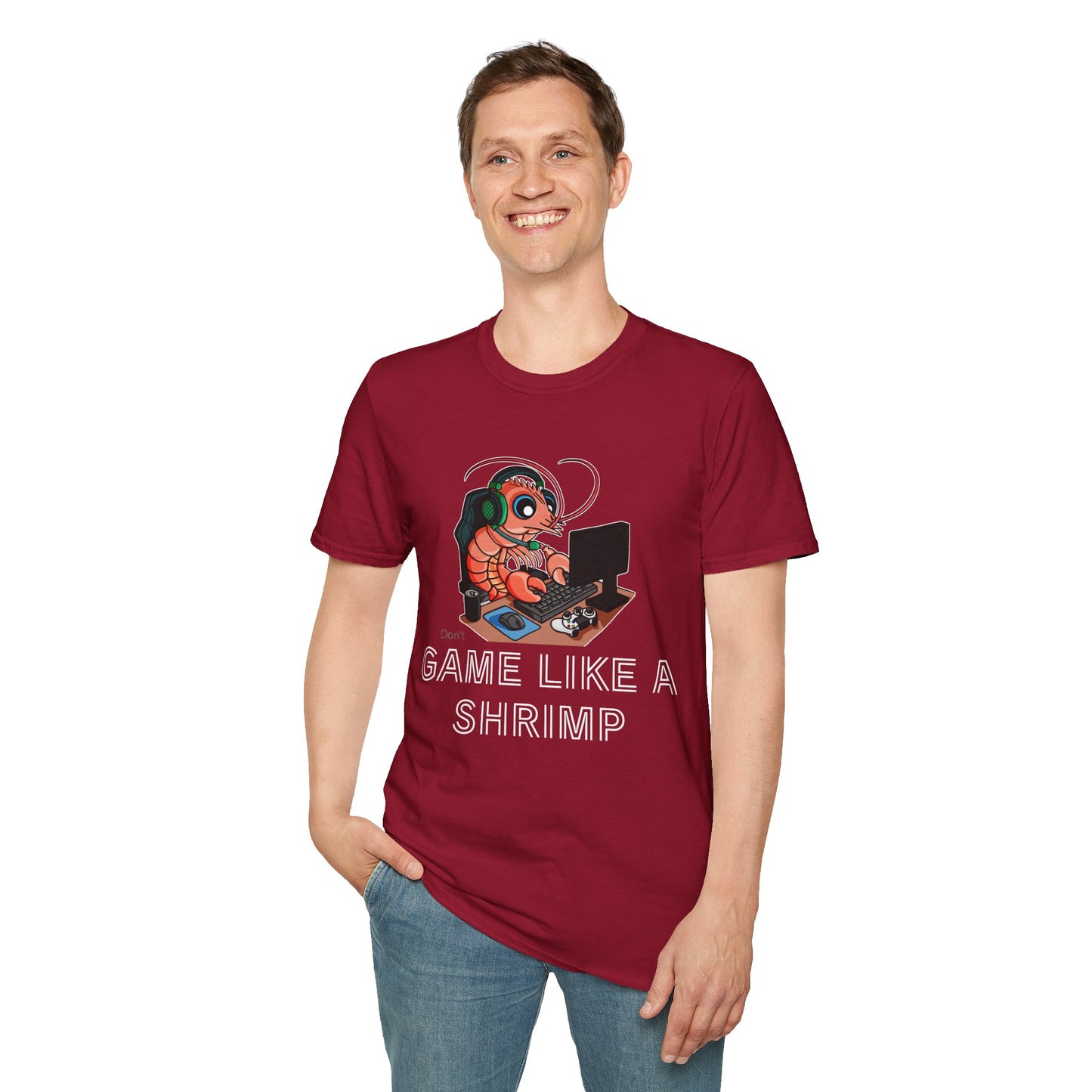 Straighten Up | Gamer Shrimp | Unisex Softstyle T-Shirt