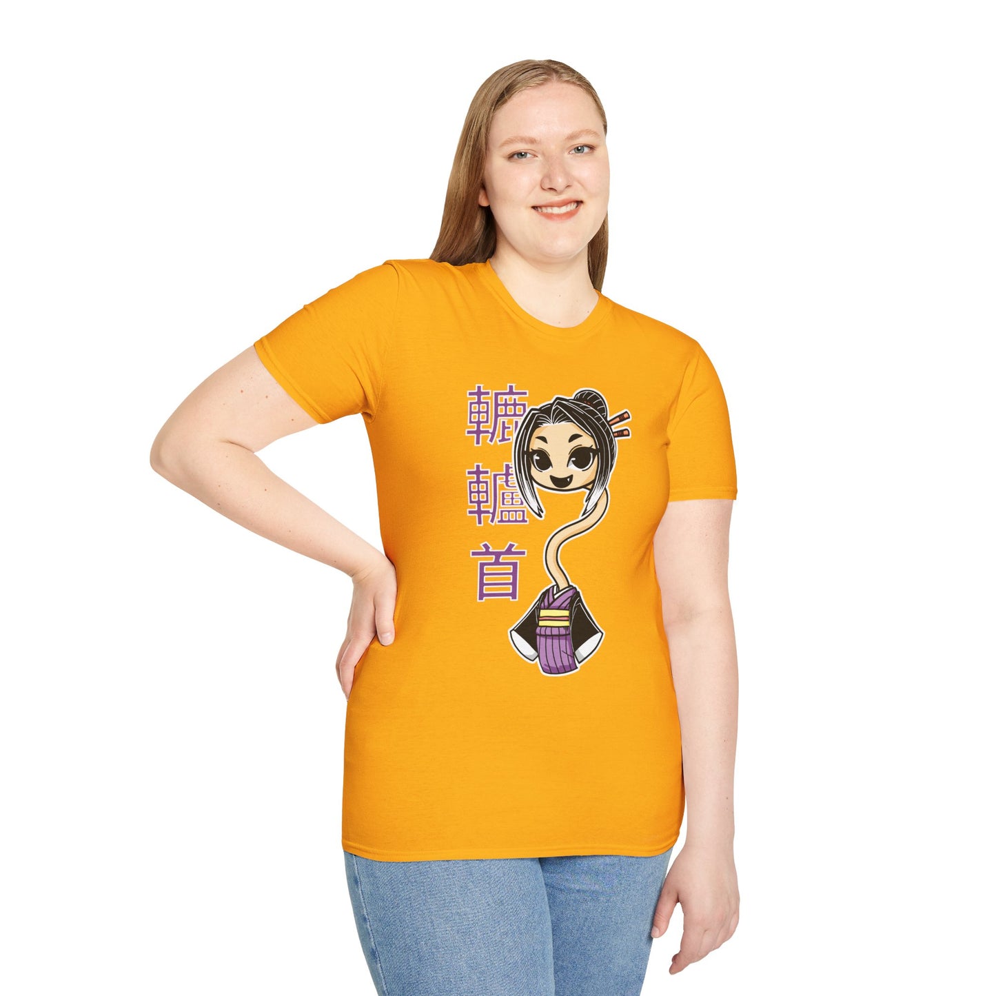 "Rokurokubi Yokai" β Cute Japanese Ghost Girl Graphic T-Shirt | Unisex Softstyle Tee
