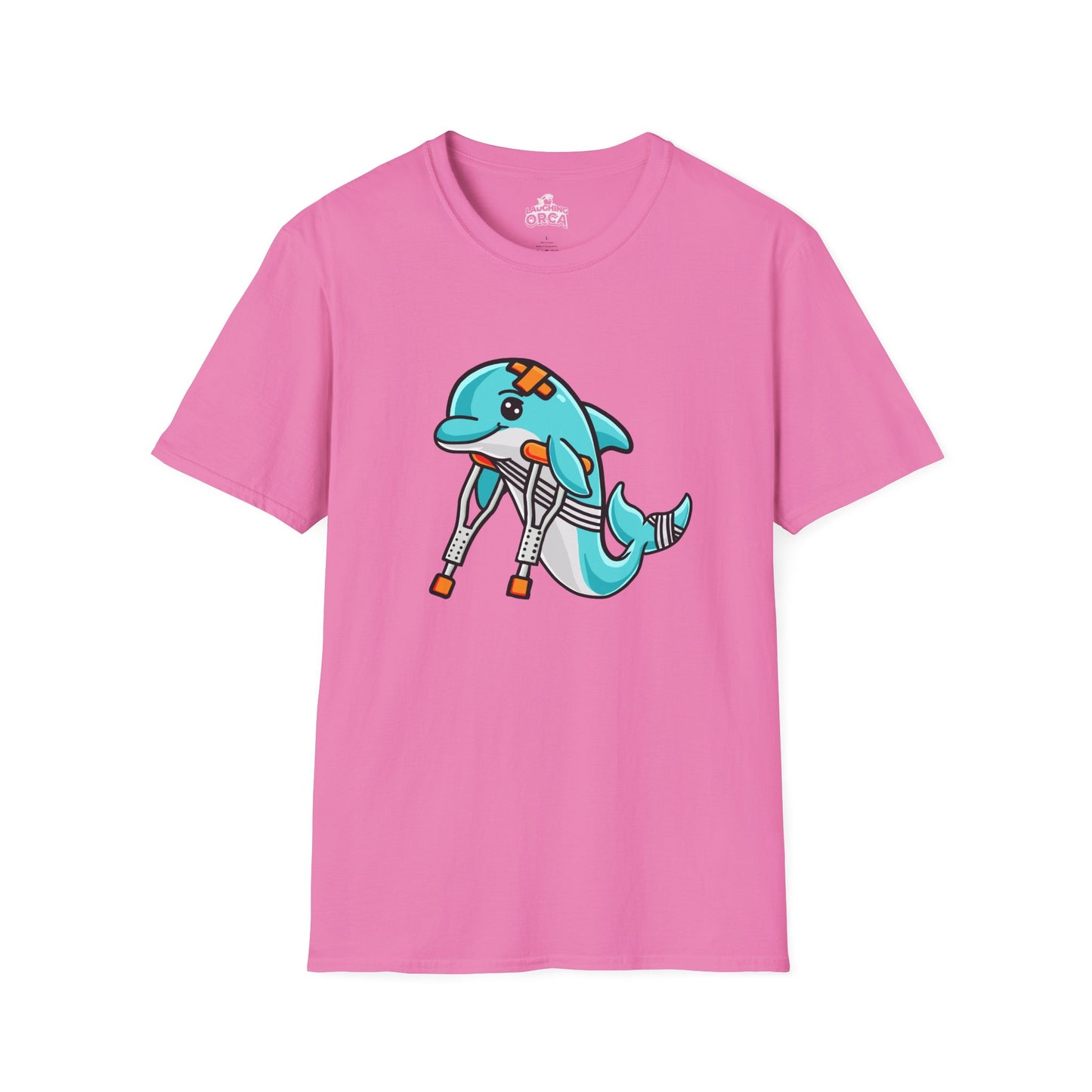 Injured but Adorable | The Crippled Dolphin | Funny Graphic T-Shirt | Unisex Softstyle T-Shirt