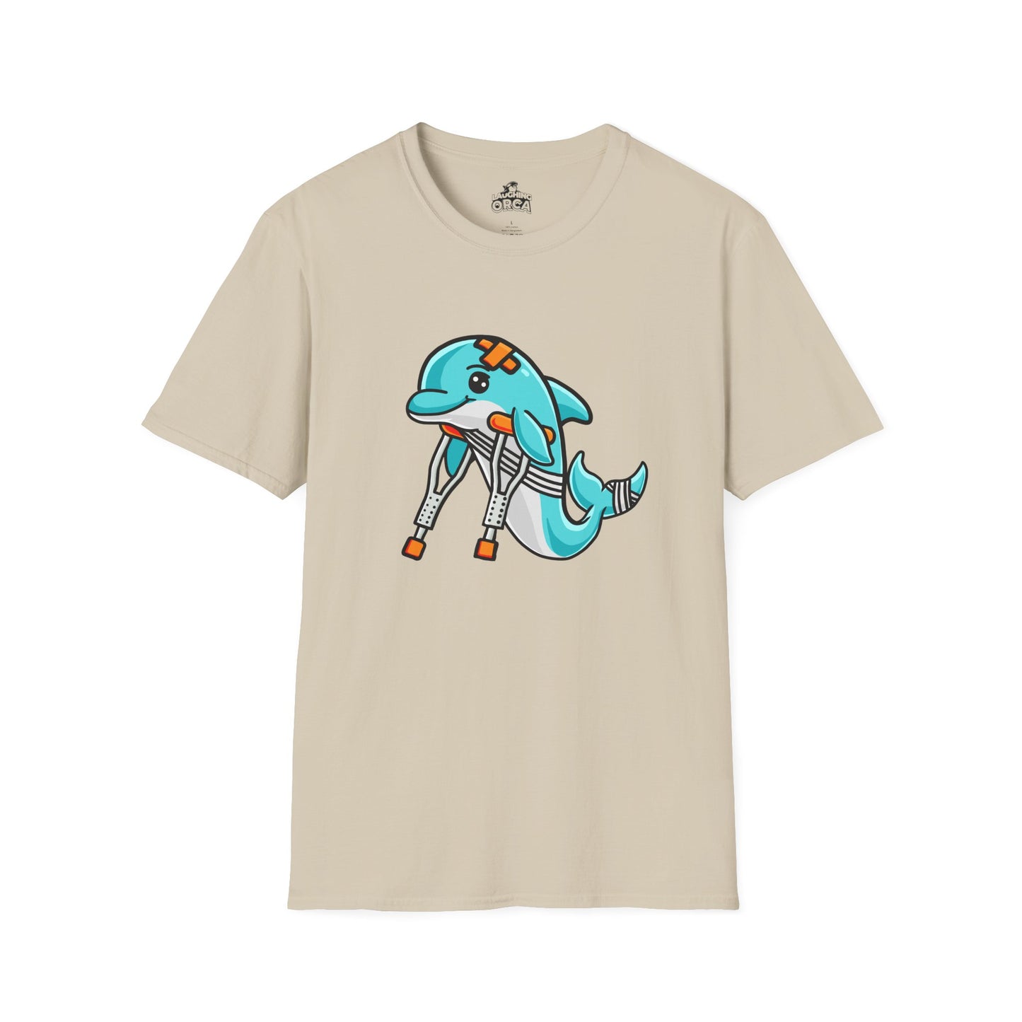 Injured but Adorable | The Crippled Dolphin | Funny Graphic T-Shirt | Unisex Softstyle T-Shirt