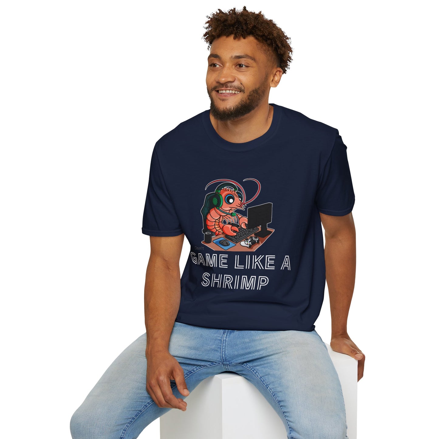 Straighten Up | Gamer Shrimp | Unisex Softstyle T-Shirt