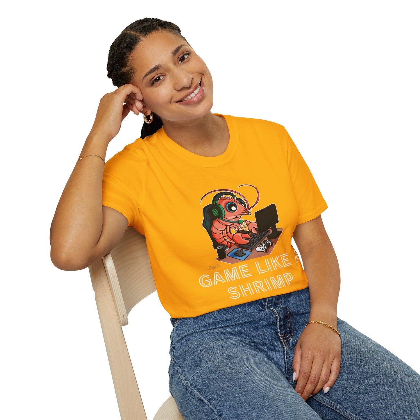 Straighten Up | Gamer Shrimp | Unisex Softstyle T-Shirt