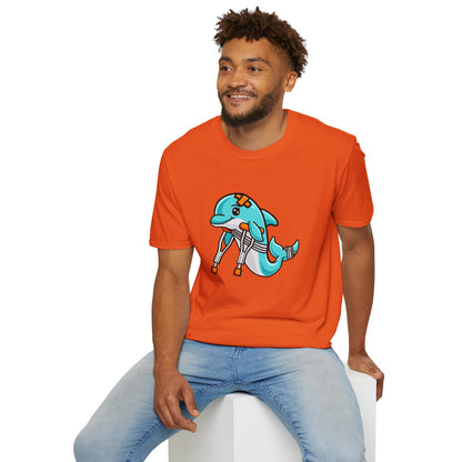 Injured but Adorable | The Crippled Dolphin | Funny Graphic T-Shirt | Unisex Softstyle T-Shirt