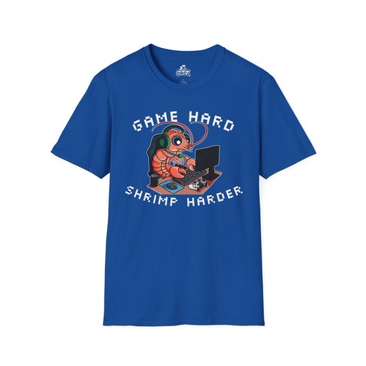Game Hard Shrimp Harder | Gamer Shrimp | Unisex Softstyle T-Shirt